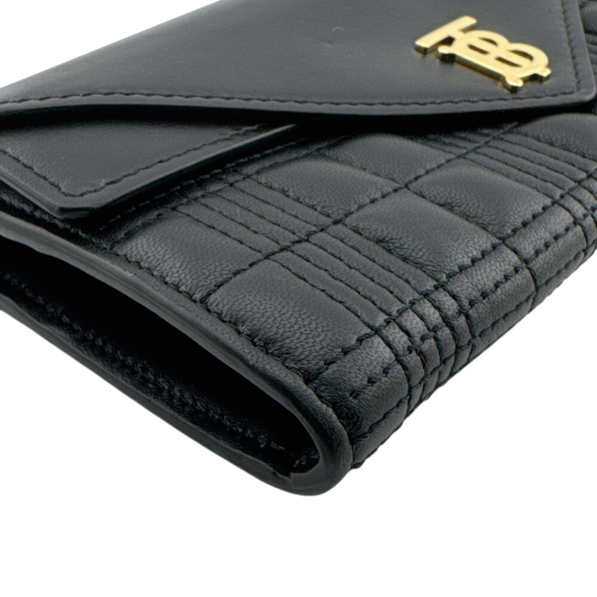 Burberry Black Leather Long Wallet (Bi-Fold) (Pre-Owned)
