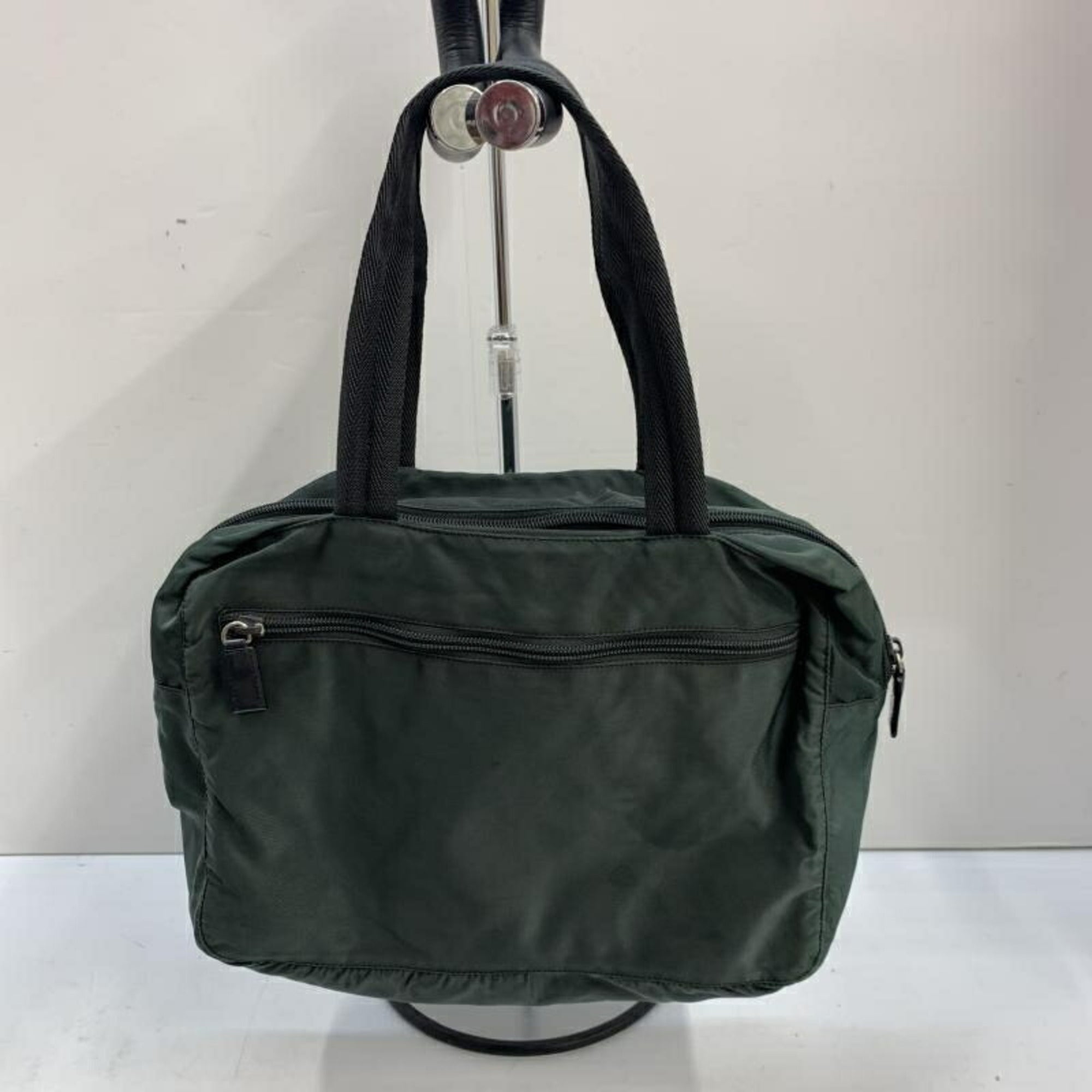 Prada Blue Green Nylon Shoulder Bag Tote Bag (Pre-Owned)