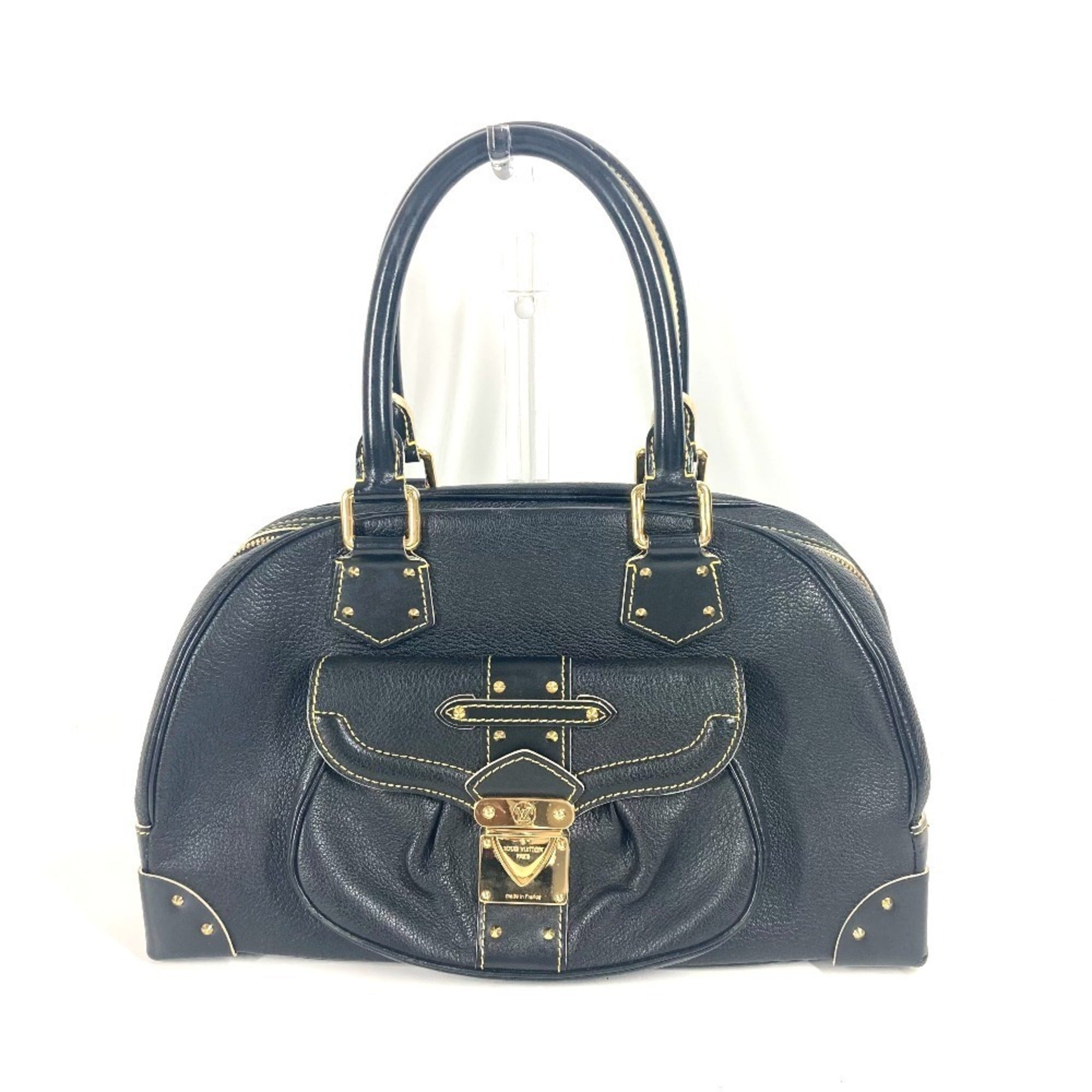 Louis Vuitton Suhali Black Noir Suhali Leather Boston Bag Handbag Shoulder Bag (Pre-Owned)