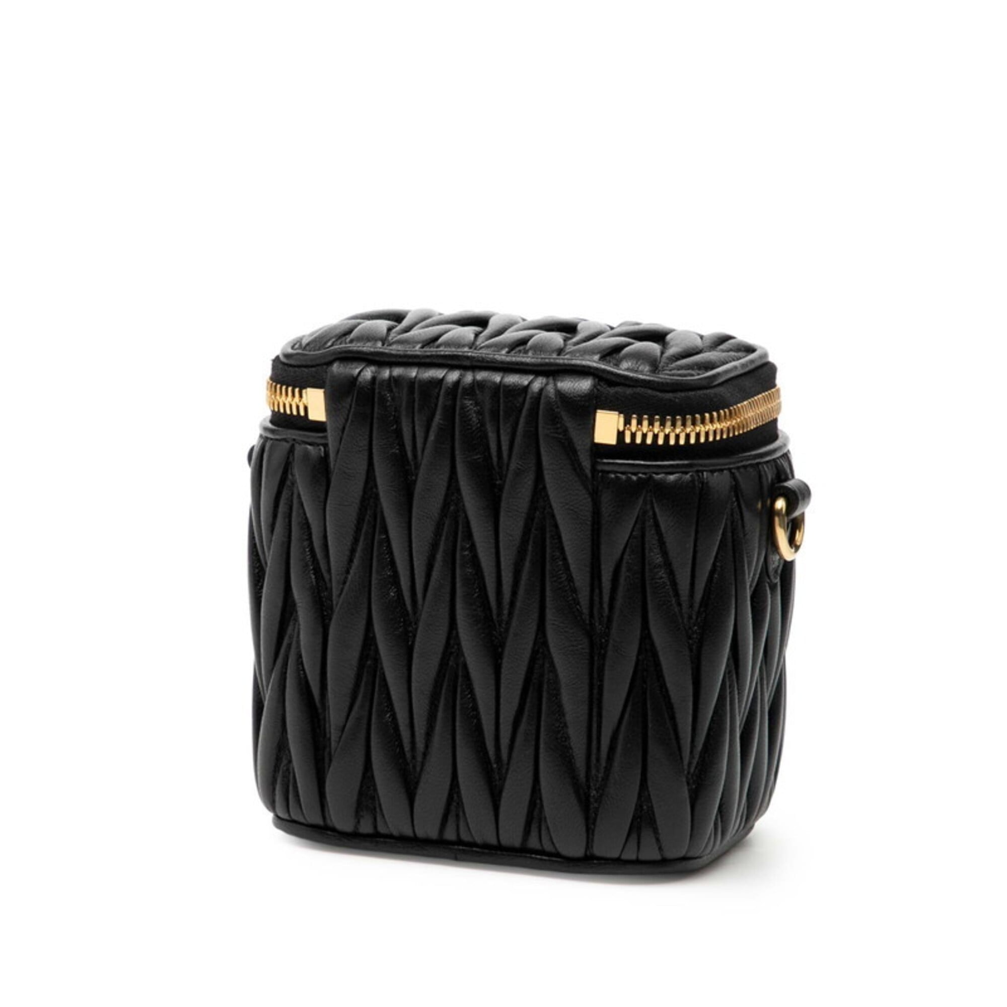 Miu Miu Matelasse Black Leather Shoulder Bag (Pre-Owned)
