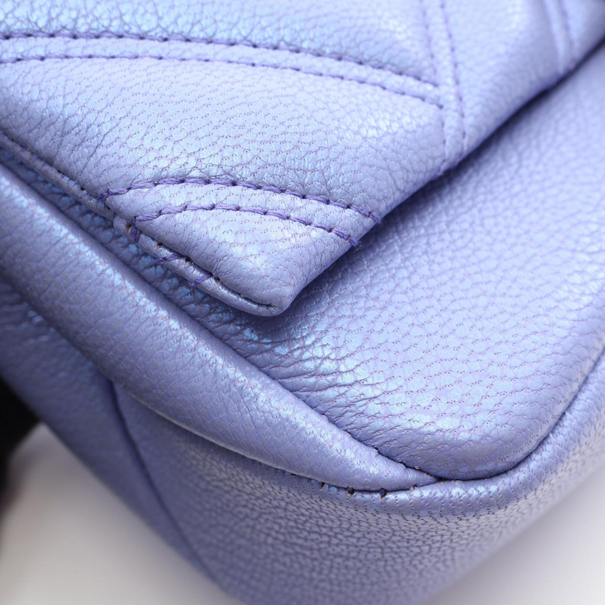Bvlgari Metallic Purple Leather Handbag Shoulder Bag (Pre-Owned)