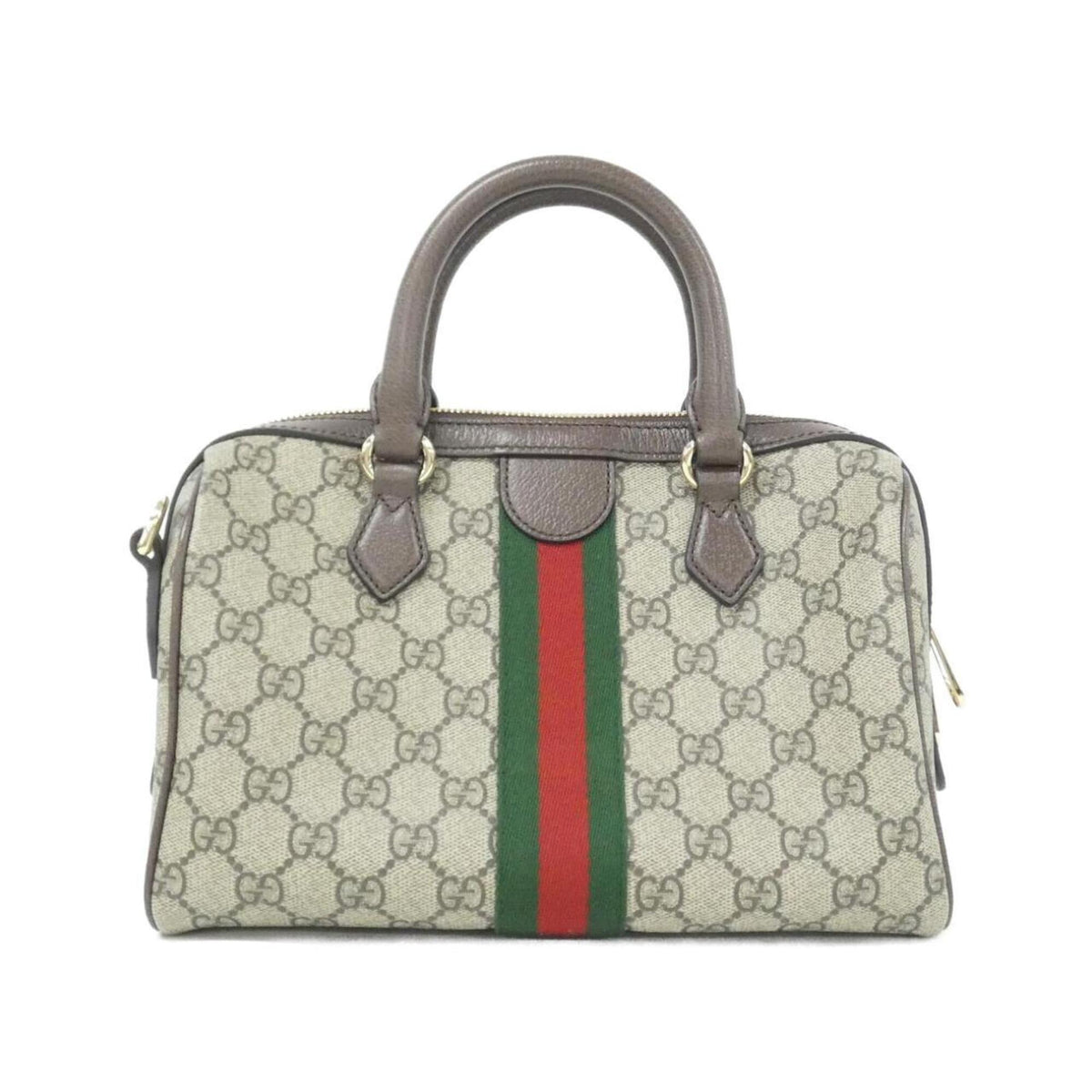 Gucci Beige Dark Brown Gg Supreme Canvas Handbag (Pre-Owned)