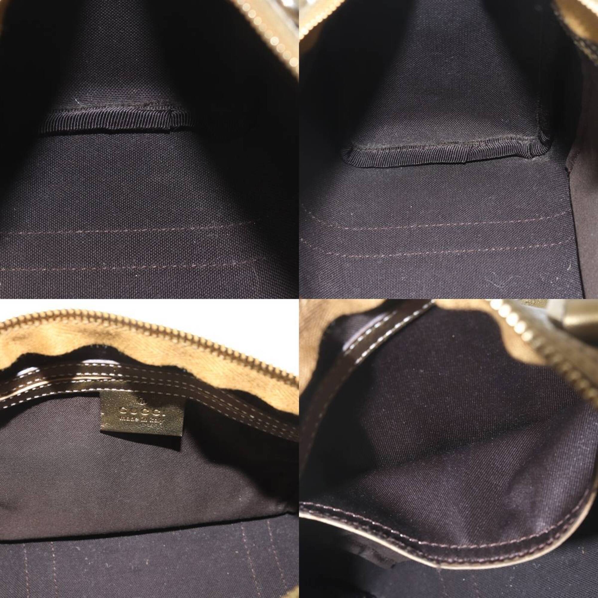 Gucci Gg Crystal Beige Brown Boston Bag Handbag (Pre-Owned)