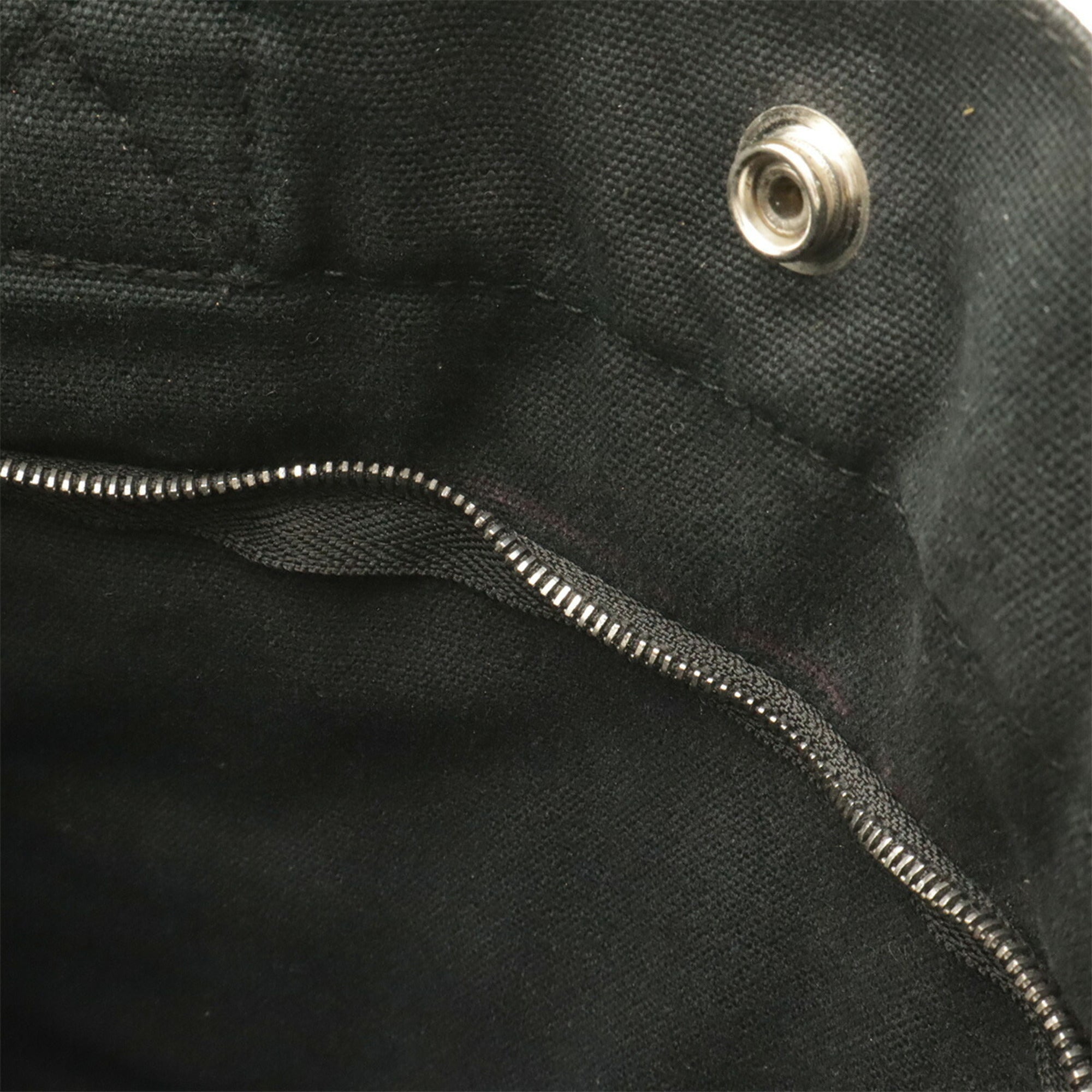 Hermes Black Gray Canvas Handbag Tote Bag (Pre-Owned)