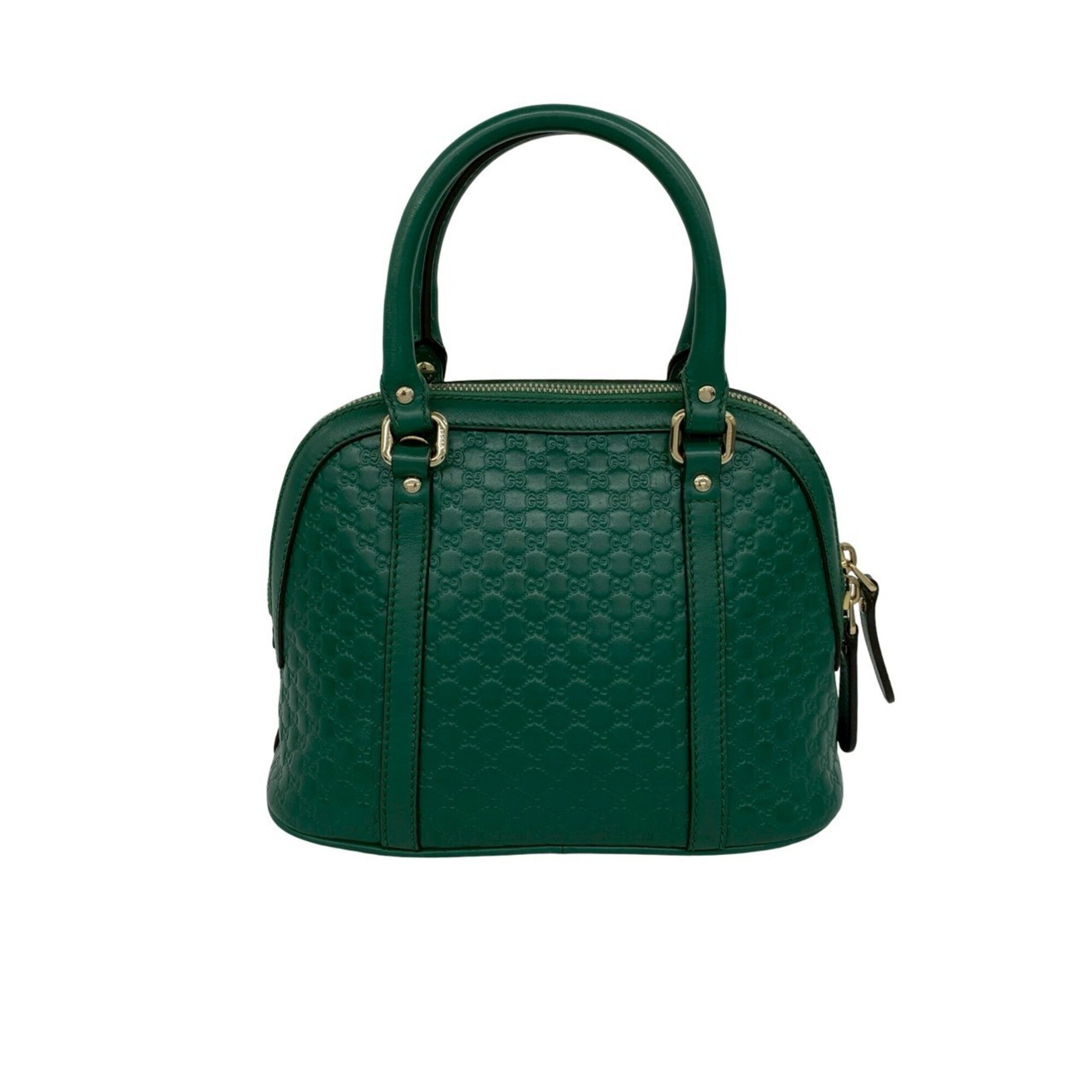 Gucci Green Leather Boston Bag Handbag Shoulder Bag (Pre-Owned)