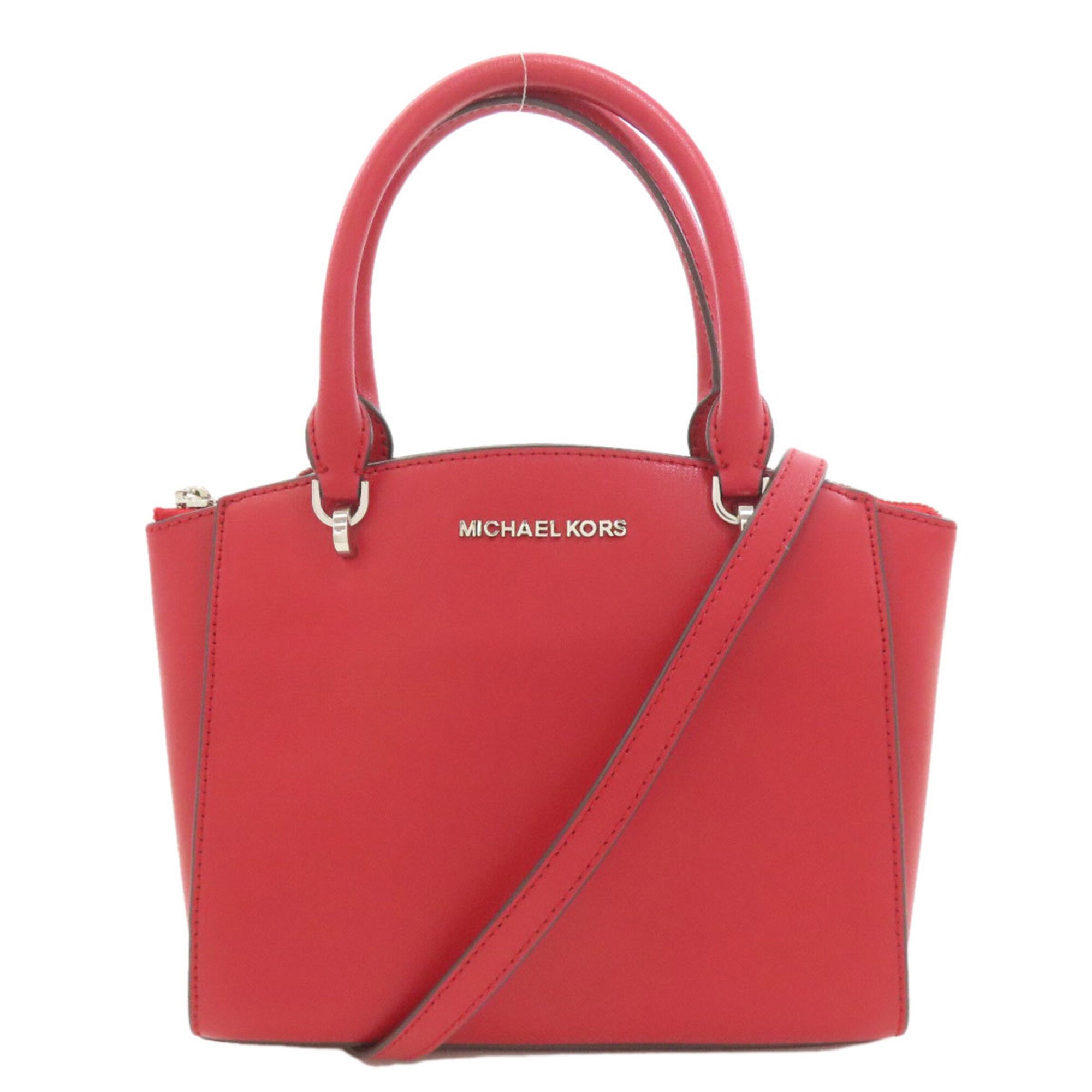Michael Kors Red Color Leather Handbag (Pre-Owned)