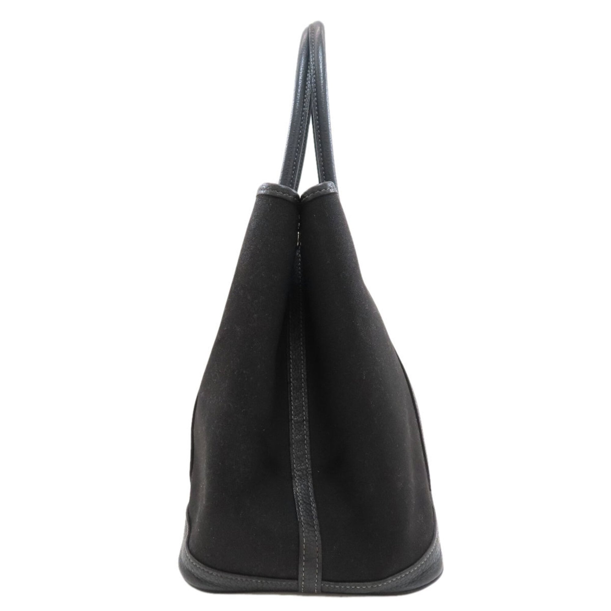 Hermes Black Buffalo Leather Toile Officier Tote Bag (Pre-Owned)