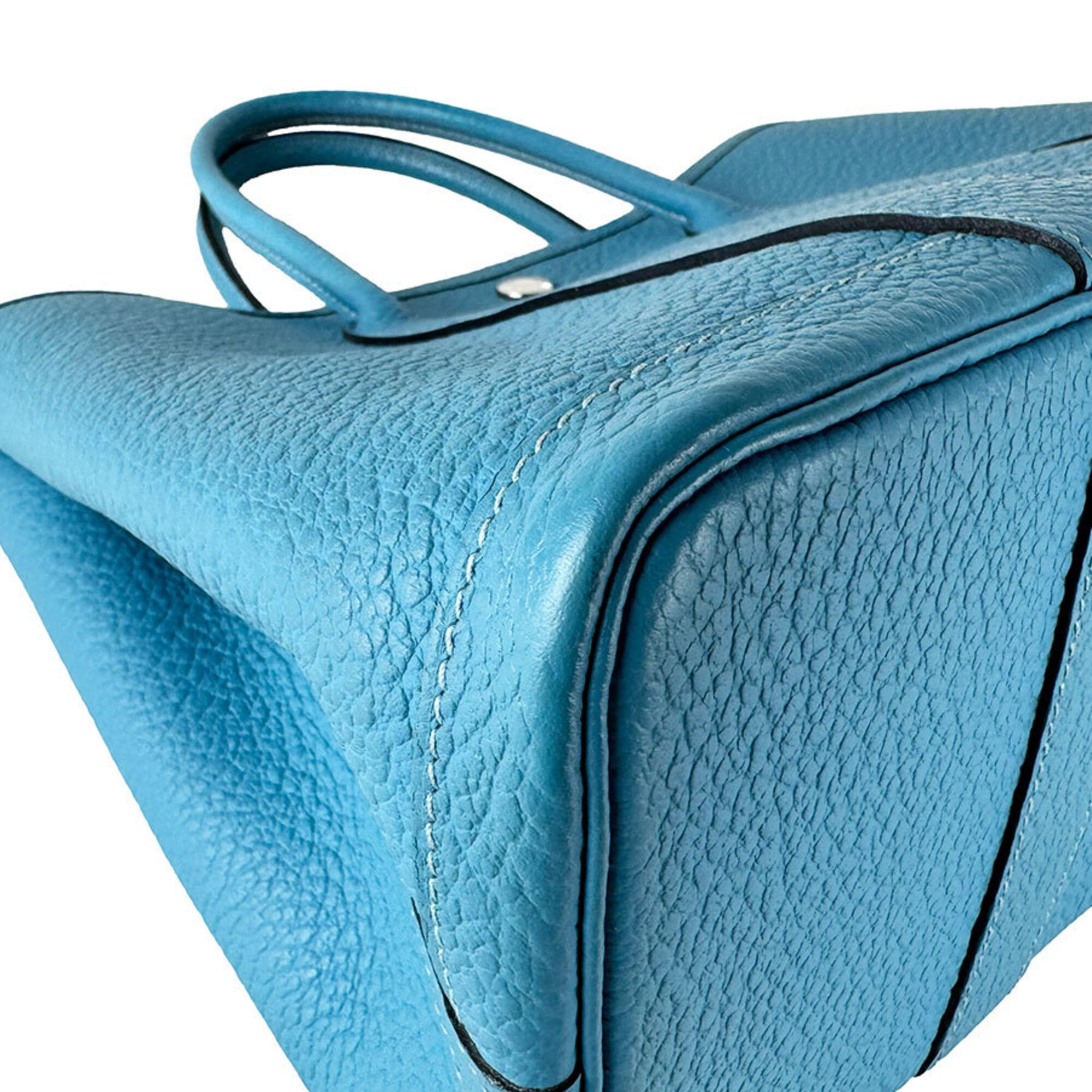 Hermes Blue Buffalo Leather Handbag (Pre-Owned)
