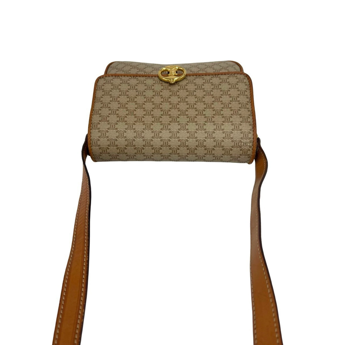 Celine Beige Brown Leather Pvc Pochette Shoulder Bag (Pre-Owned)