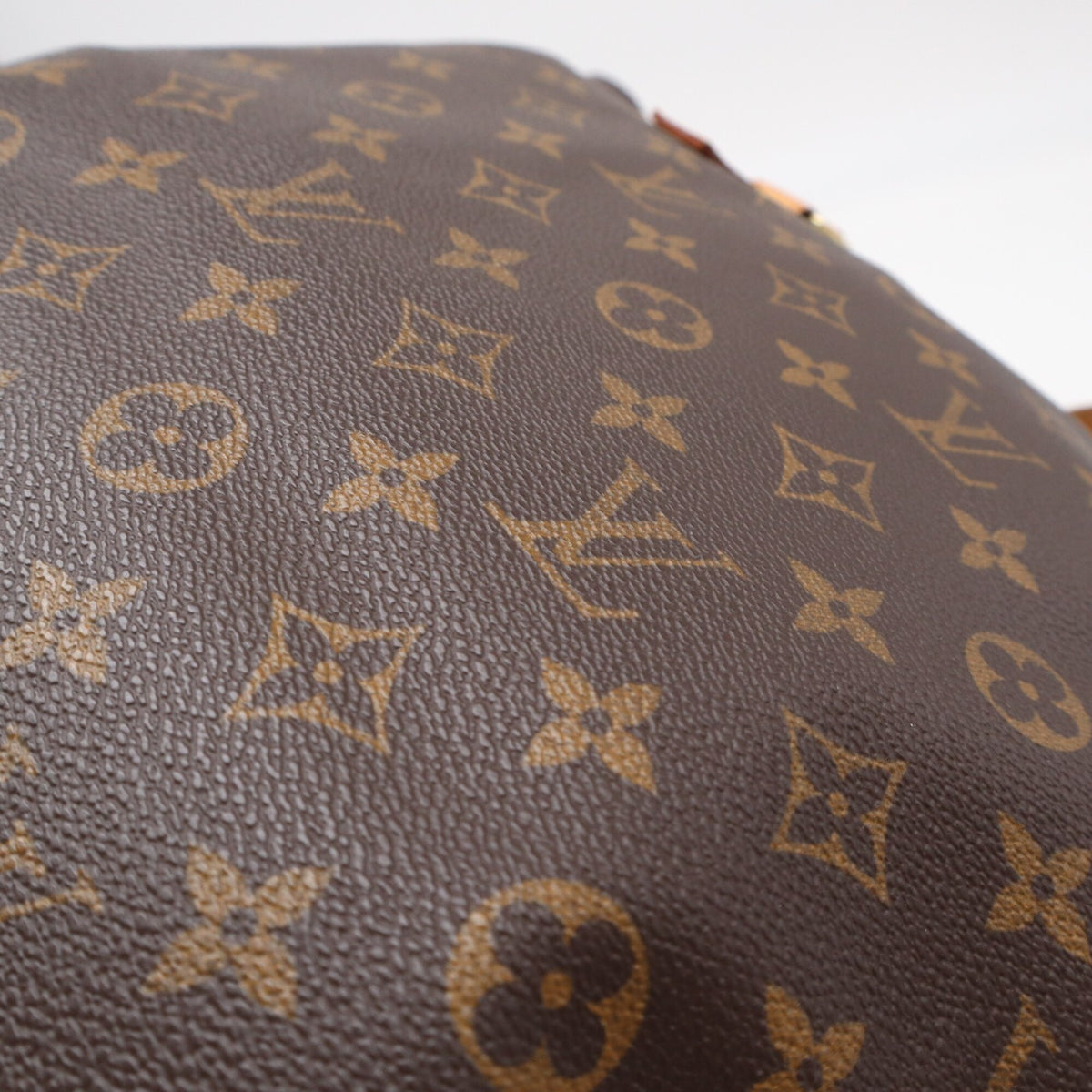 Louis Vuitton Beige Brown Coated Canvas Leather Handbag (Pre-Owned)