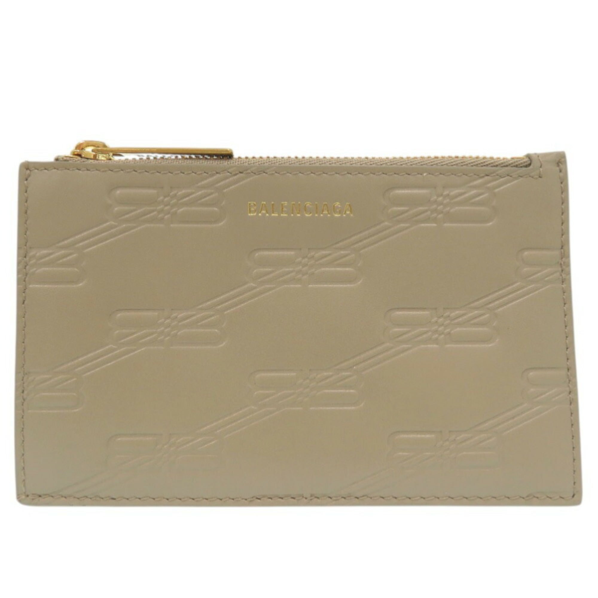 Balenciaga Beige Leather Coin Purse/Coin Case (Pre-Owned)