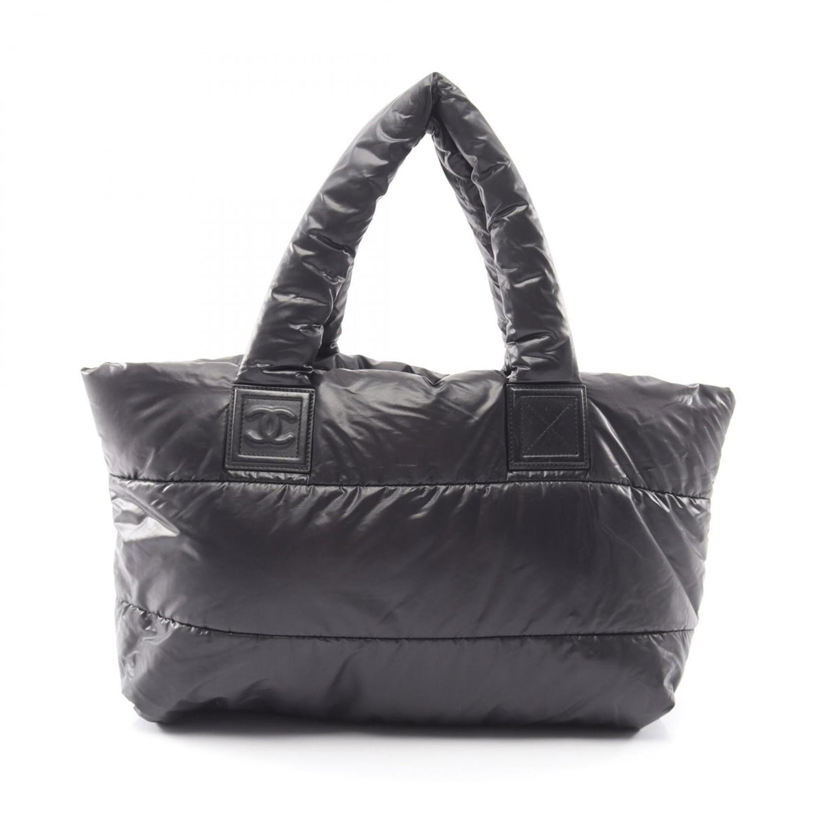 Chanel Black Nylon Handbag Tote Bag (Pre-Owned)
