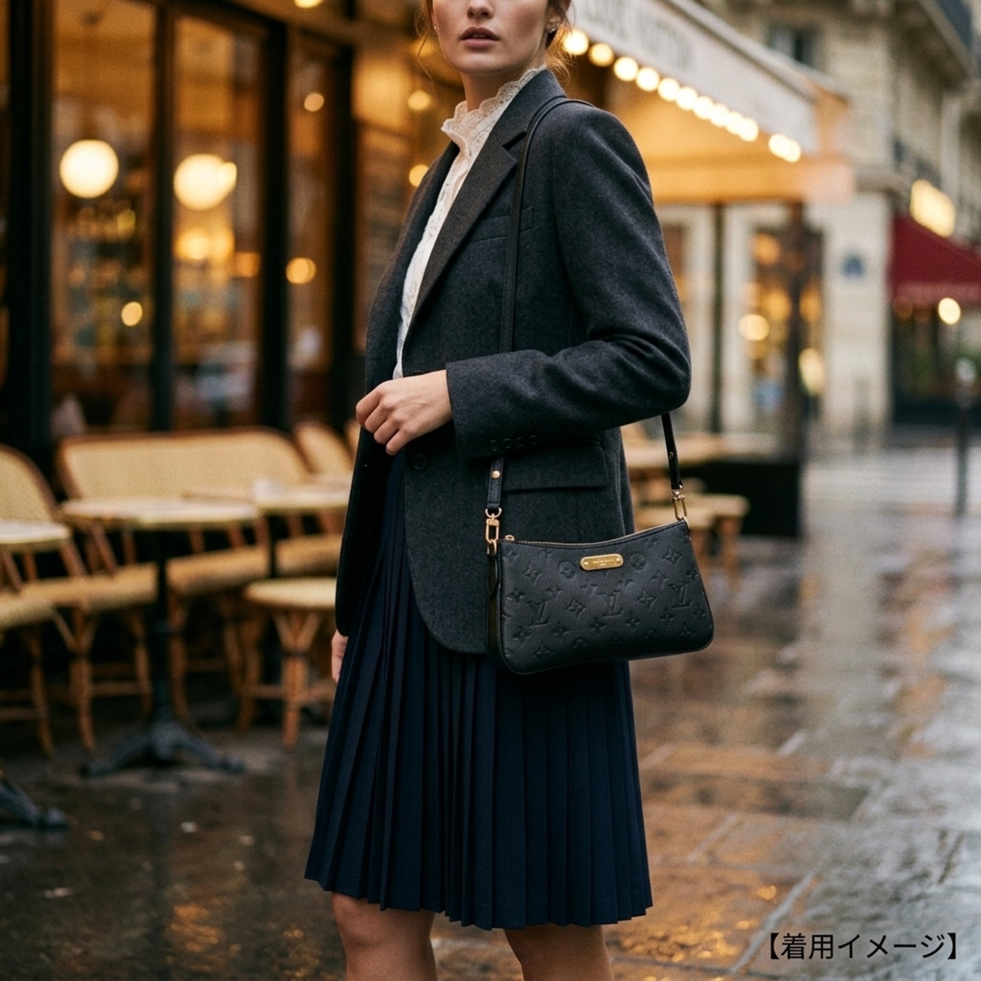 Louis Vuitton Monogram Empreinte Black Noir Monogram Empreinte Pochette Shoulder Bag (Pre-Owned)