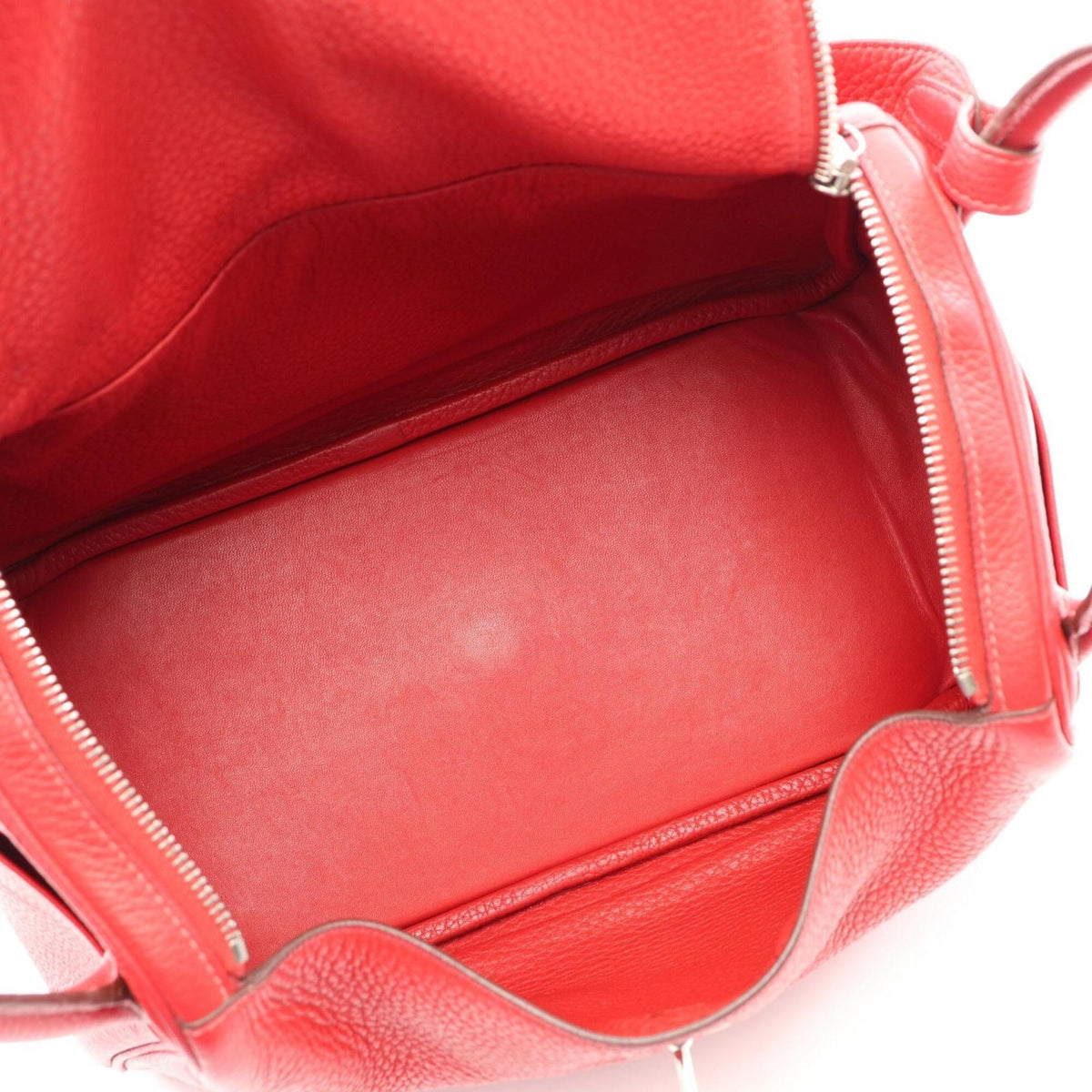 Hermes Red Color Taurillon Clemence Leather Handbag Shoulder Bag (Pre-Owned)