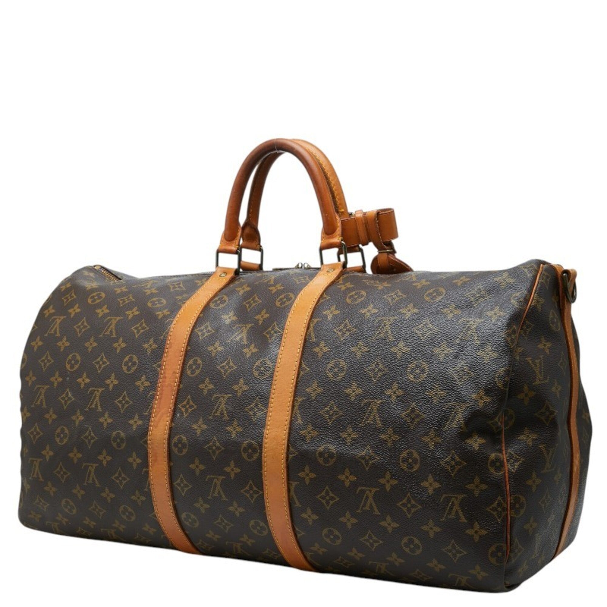 Louis Vuitton Brown Pvc Leather Boston Bag Shoulder Bag (Pre-Owned)