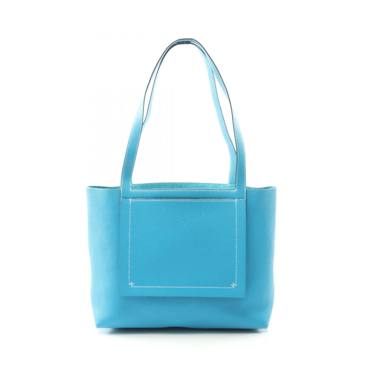 Hermes Blue Taurillon Clemence Leather Leather Tote Bag (Pre-Owned)