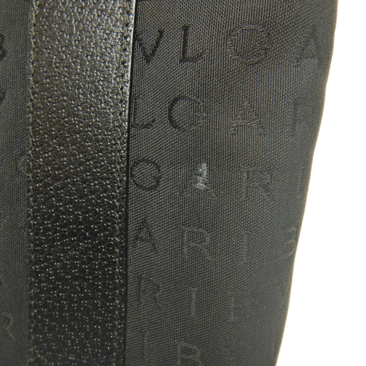 Bvlgari Black Dark Gray Canvas Leather Tote Bag (Pre-Owned)