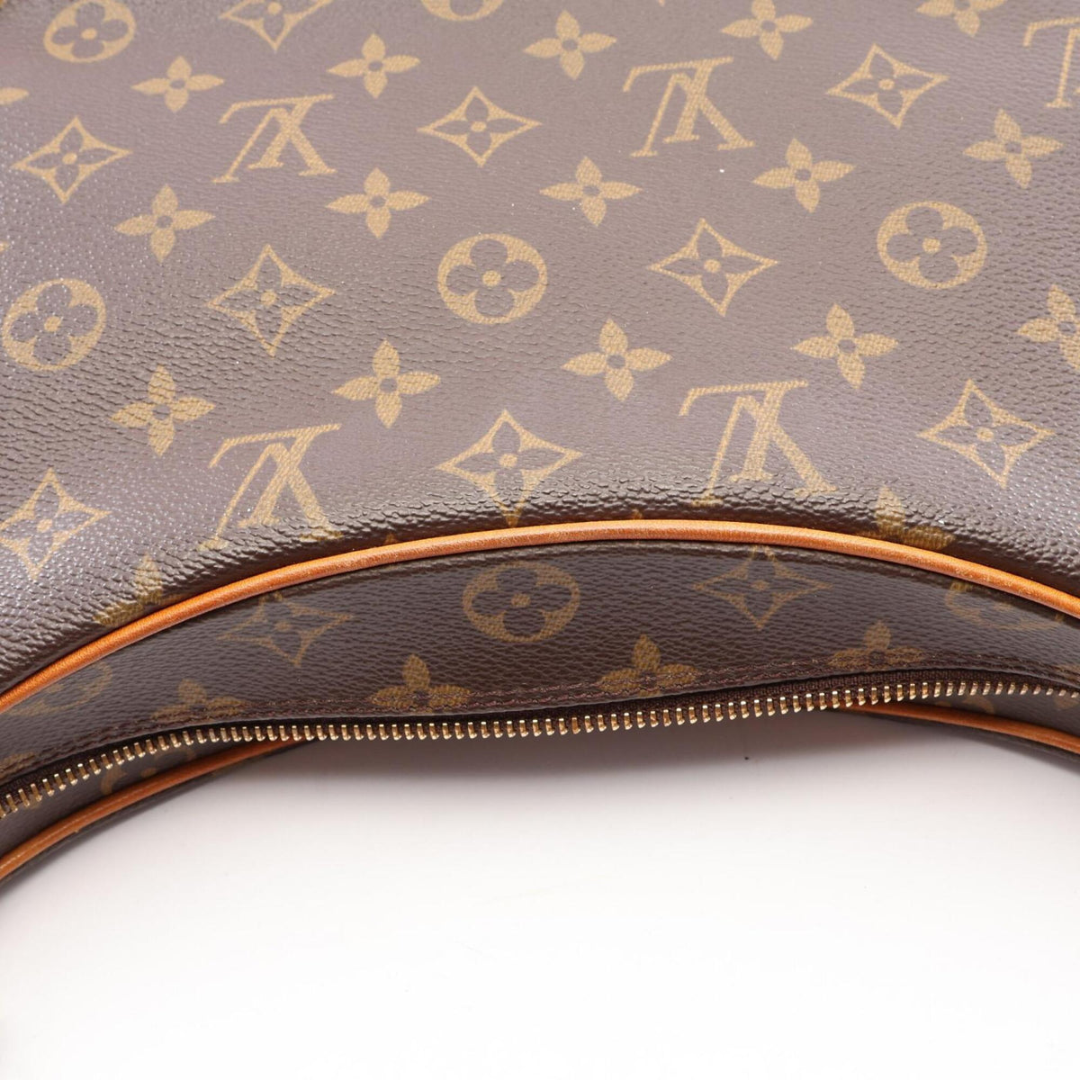 Louis Vuitton Brown Coated Canvas Leather Handbag Shoulder Bag (Pre-Owned)