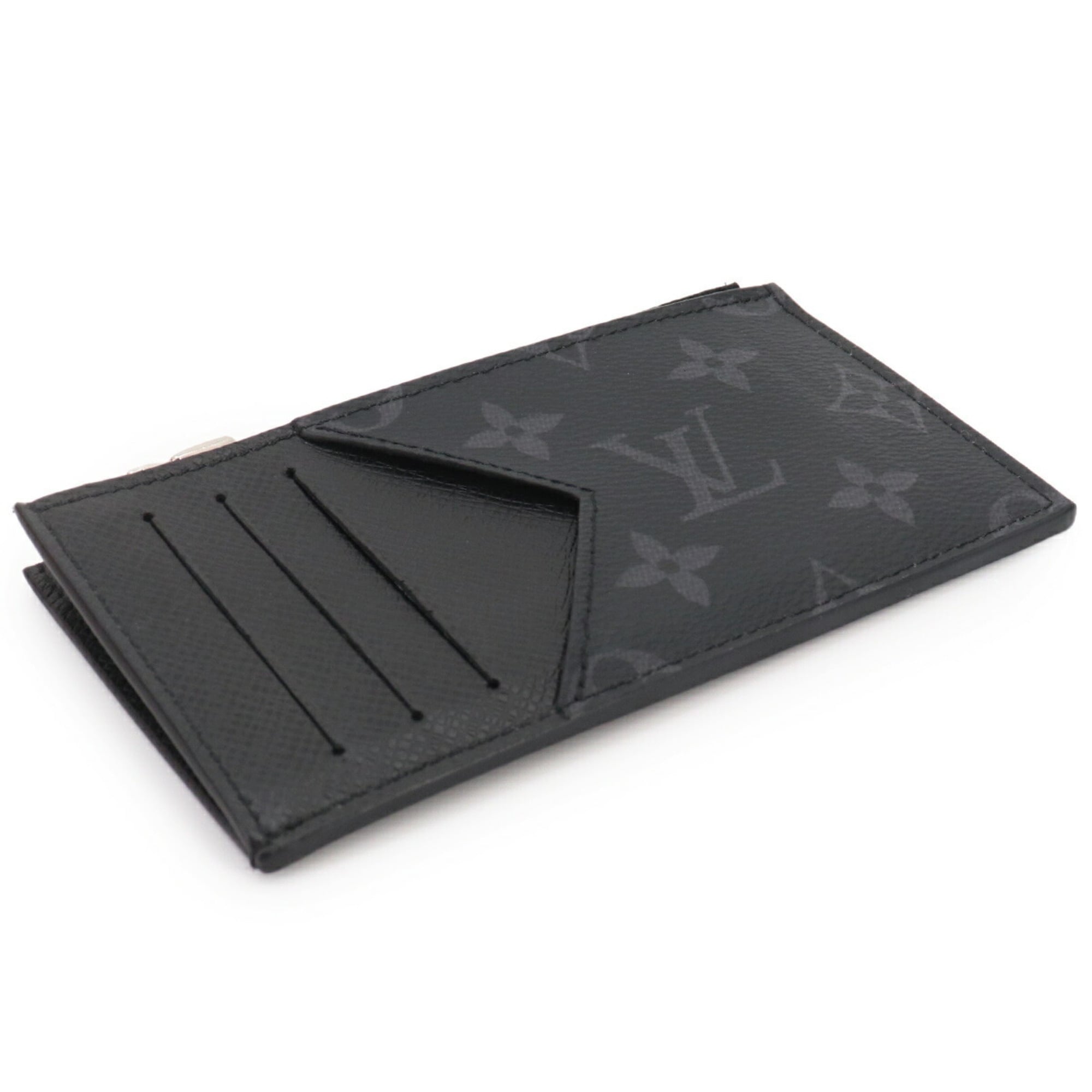 Louis Vuitton Noir Taiga Leather Monogram Eclipse Coin Purse/Coin Case (Pre-Owned)
