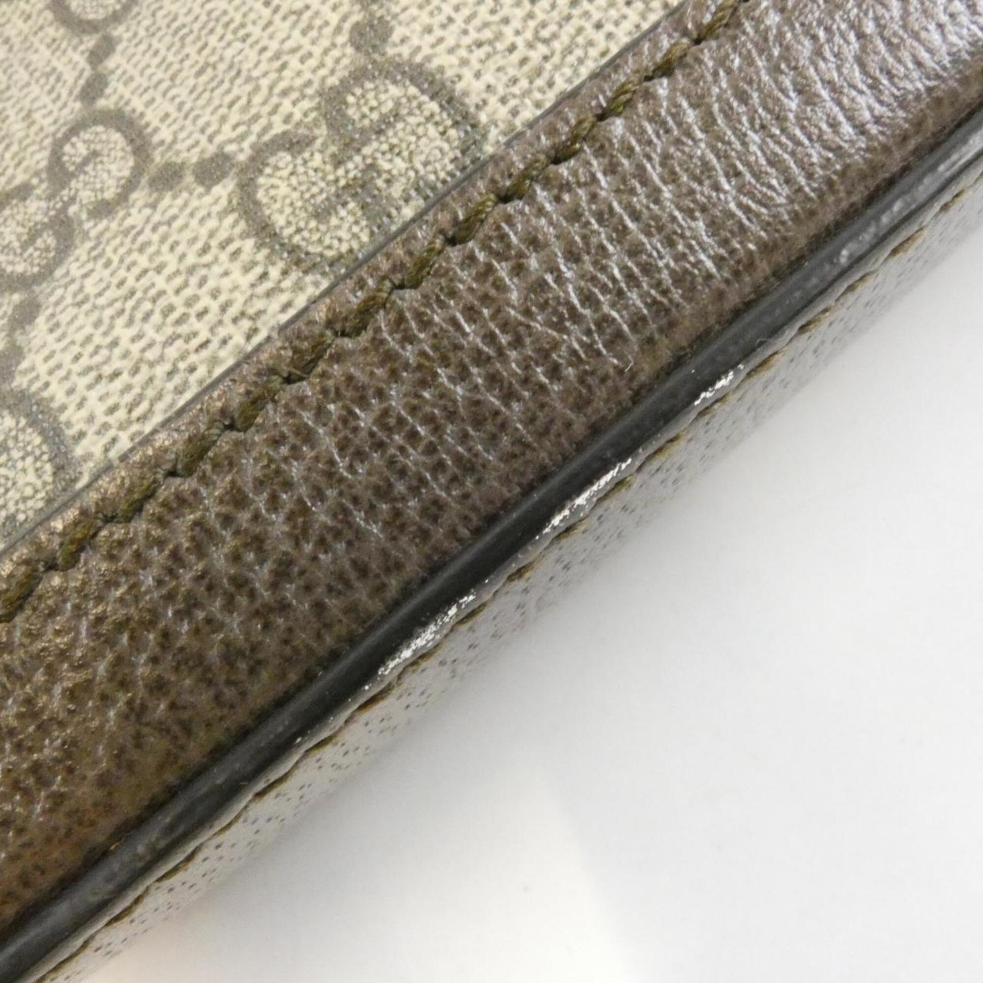 Gucci Beige Brown Gg Supreme Canvas Handbag (Pre-Owned)