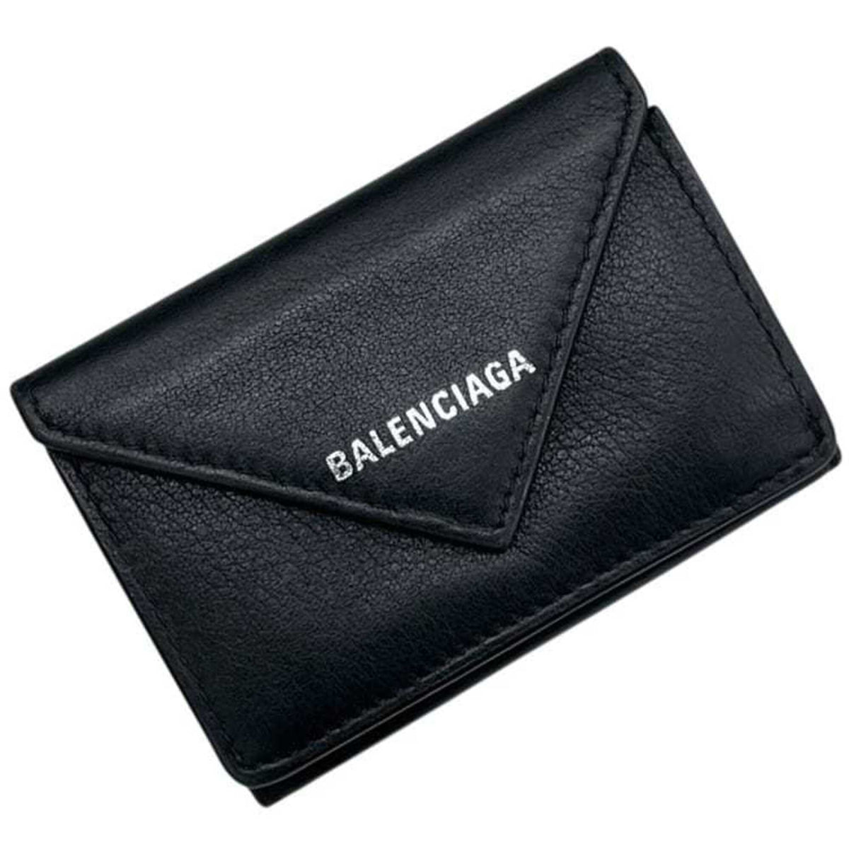Balenciaga Black Leather Wallet (Tri-Fold) (Pre-Owned)