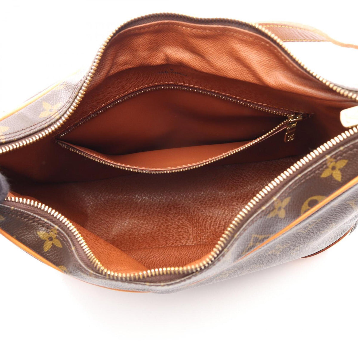Louis Vuitton Brown Coated Canvas Leather Handbag Shoulder Bag (Pre-Owned)