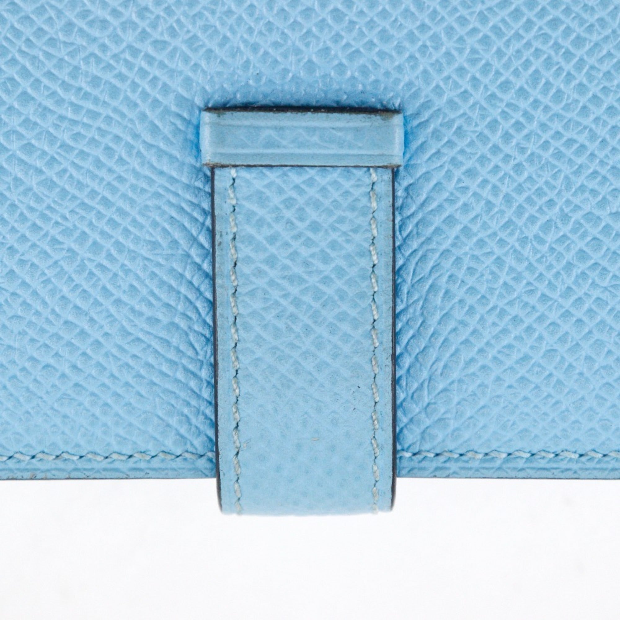 Hermes Bearn Light Blue Epsom Leather Long Wallet (Bi-Fold) (Pre-Owned)