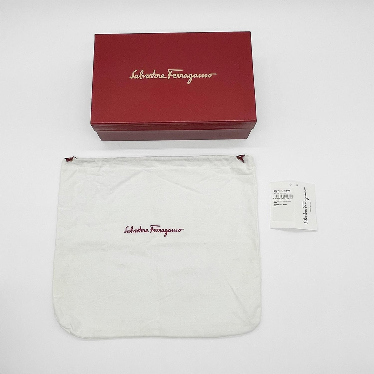 Salvatore Ferragamo Black Canvas Leather Handbag Pouch (Pre-Owned)