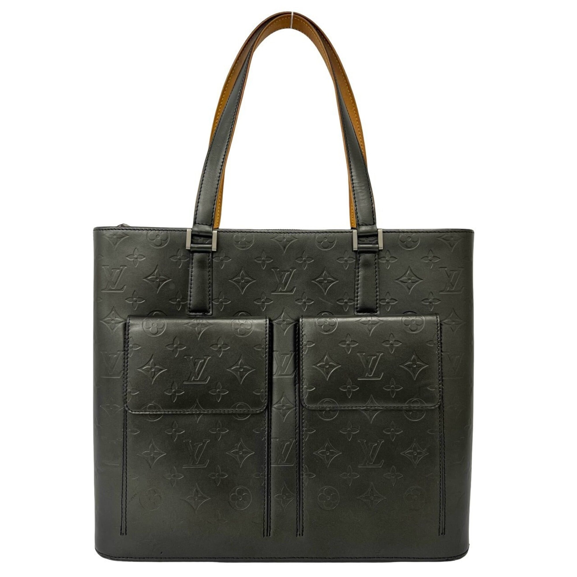 Louis Vuitton Black Leather Handbag Tote Bag (Pre-Owned)
