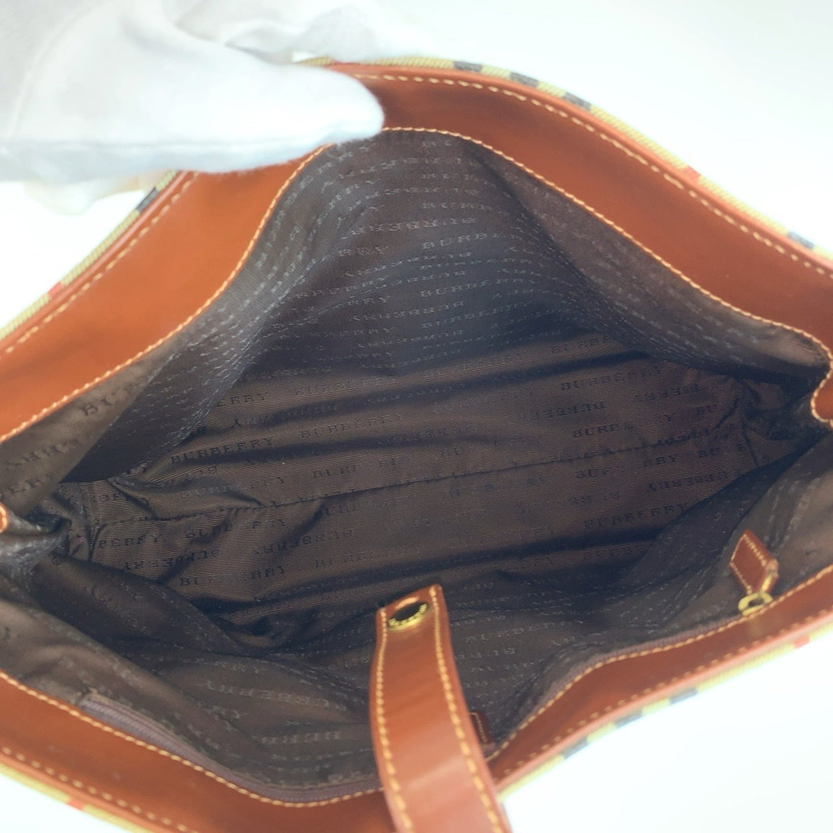 Burberry Beige Brown Pvc Shoulder Bag (Pre-Owned)