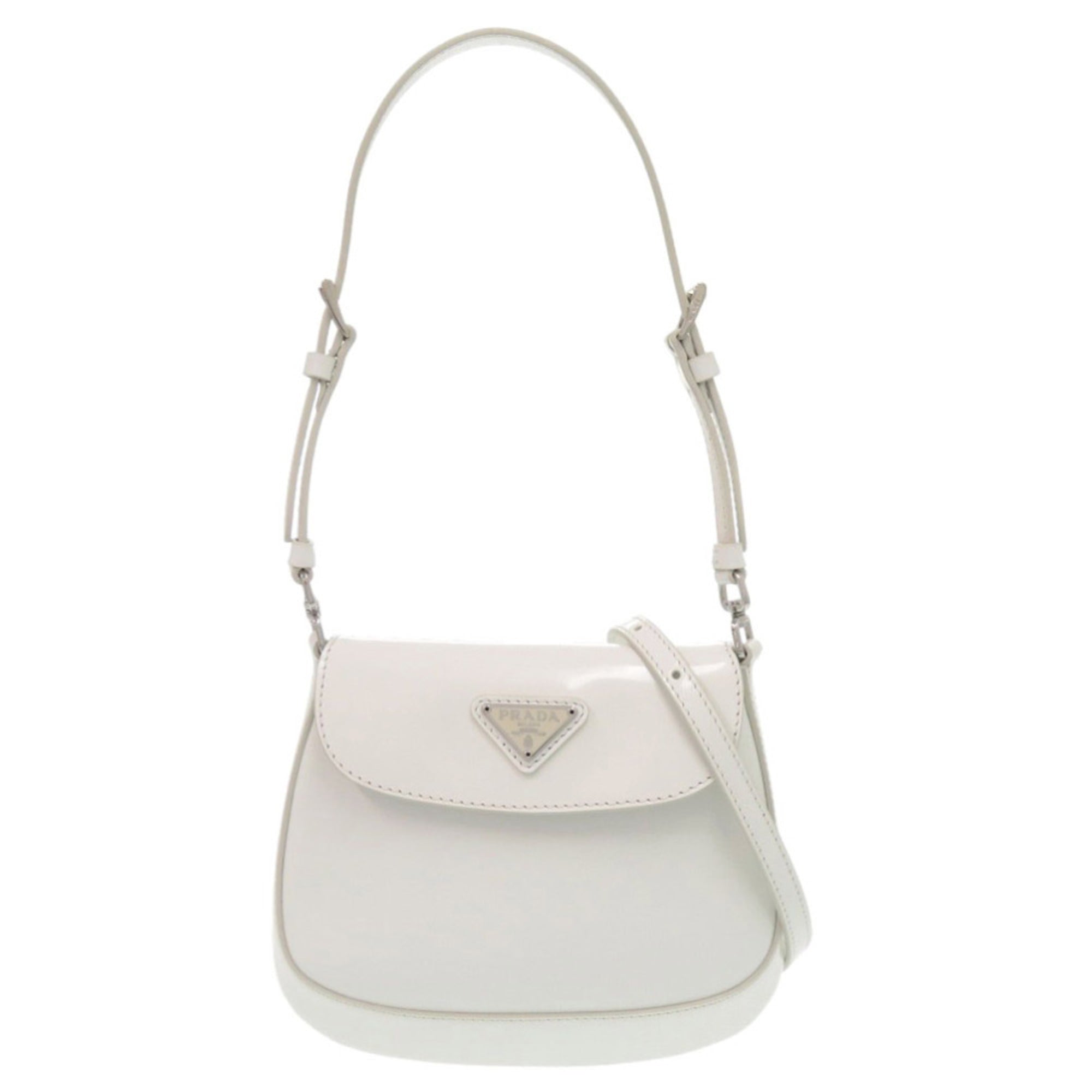 Prada White Leather Shoulder Bag (Pre-Owned)