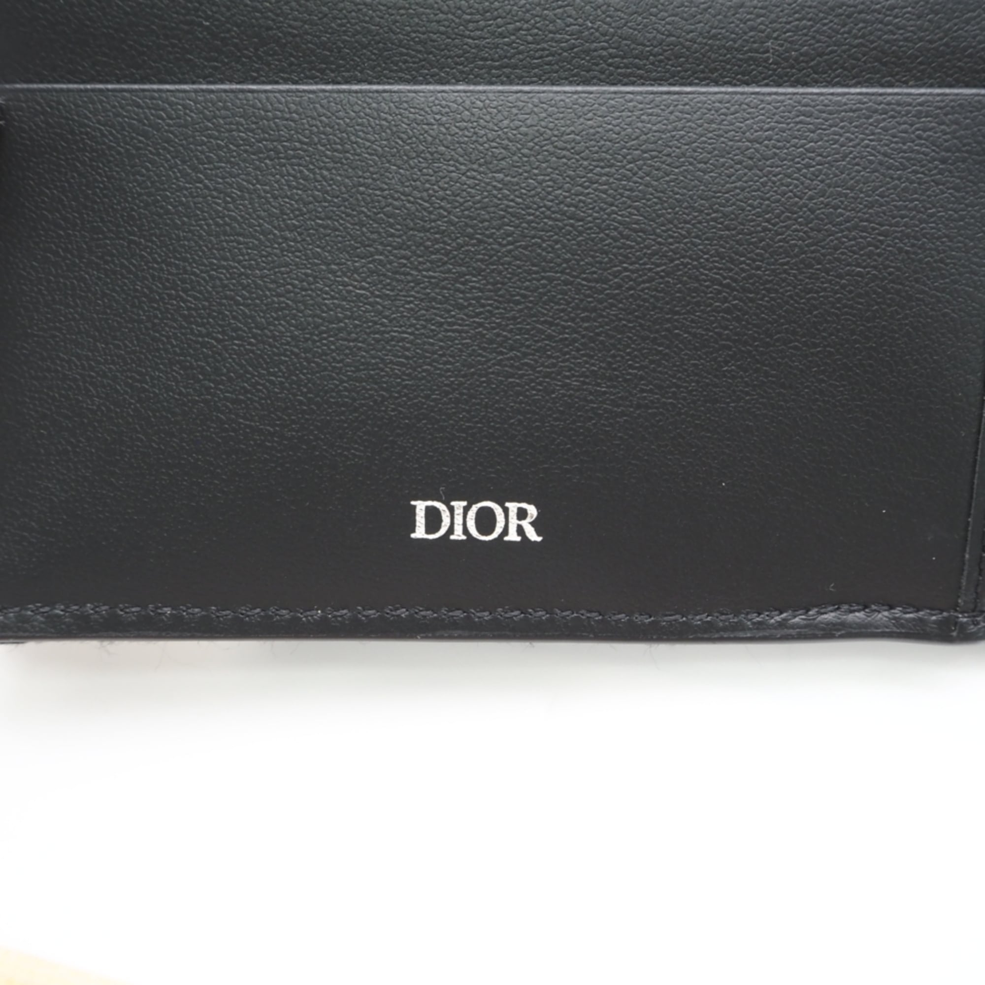 Christian Dior Navy Black Canvas Leather Wallet (Bi-Fold) (Pre-Owned)