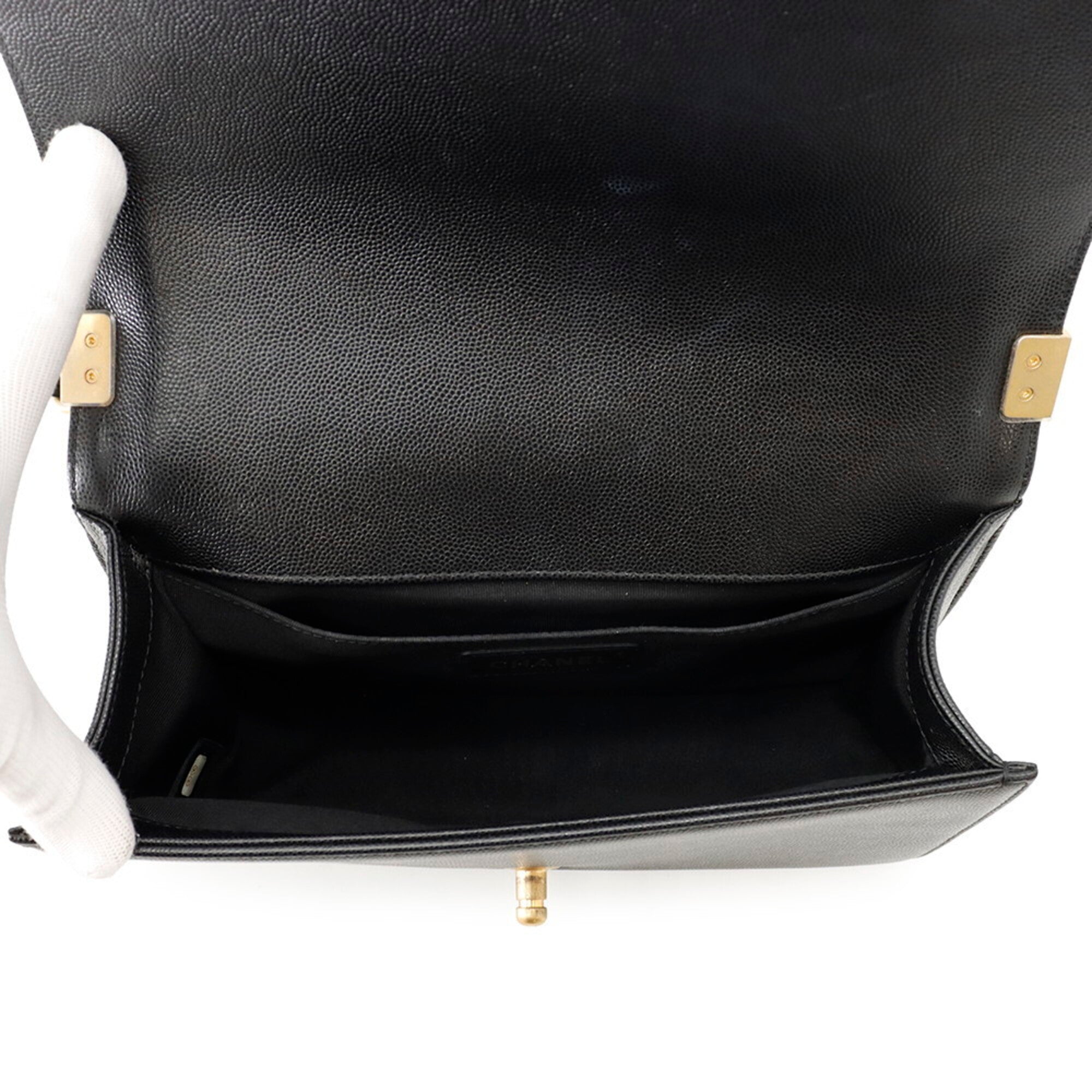 Chanel Matelasse Black Grained Calfskin Handbag Shoulder Bag (Pre-Owned)