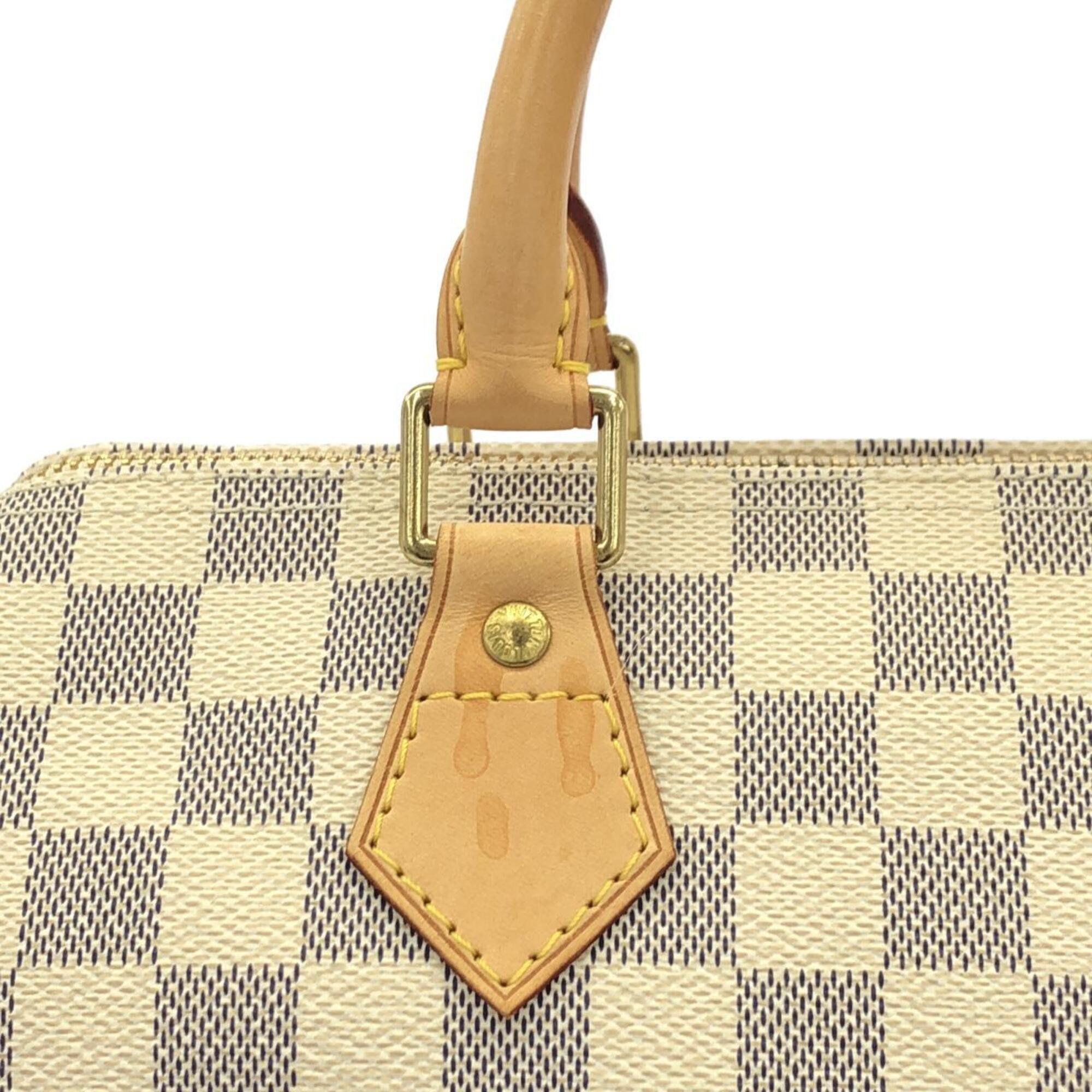 Louis Vuitton Azur White Coated Canvas Boston Bag (Pre-Owned)