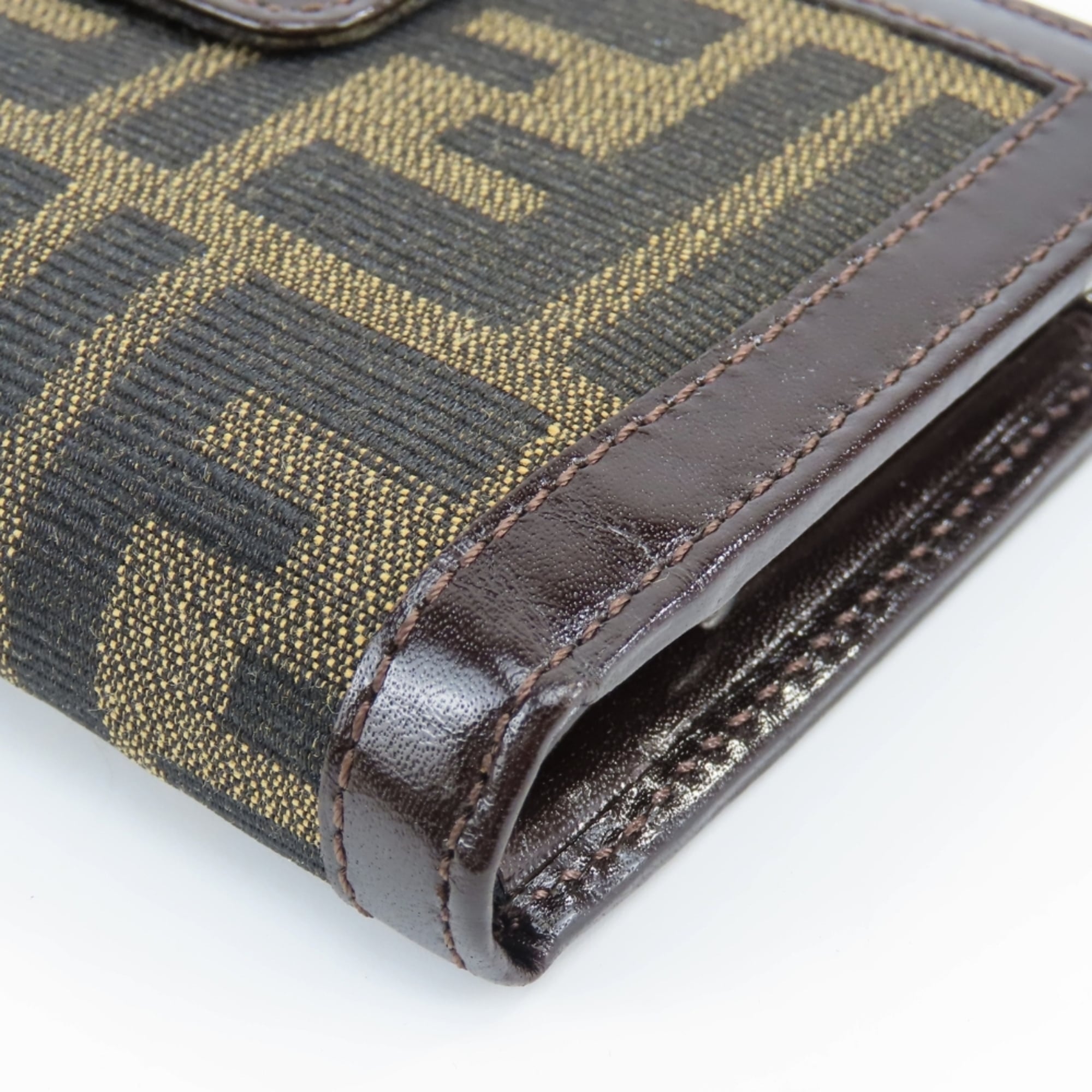 Fendi Zucca Brown Canvas Leather Wallet (Bi-Fold) (Pre-Owned)