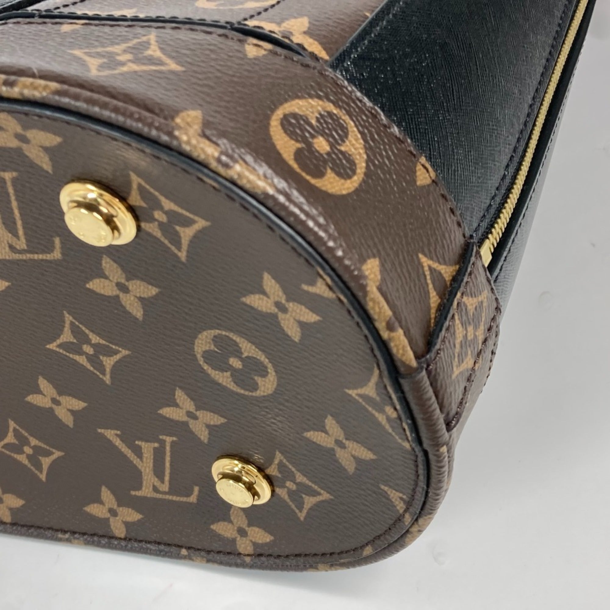 Louis Vuitton Black Brown Monogram Shoulder Bag Tote Bag (Pre-Owned)
