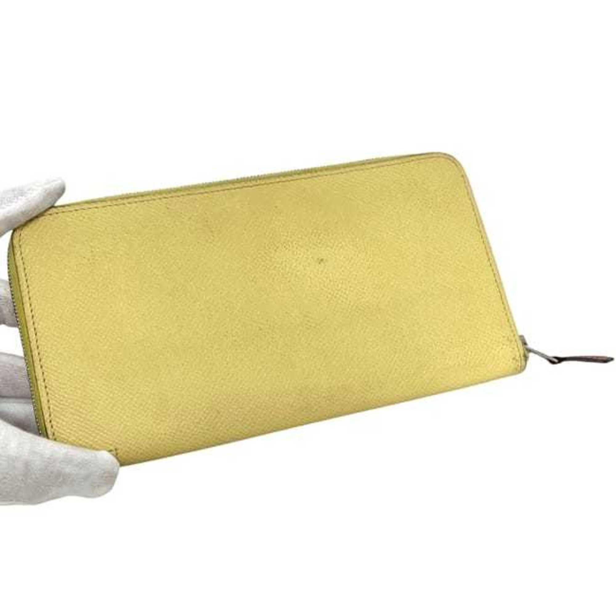 Hermes Lemon Yellow Yellow Leather Long Wallet (Bi-Fold) (Pre-Owned)
