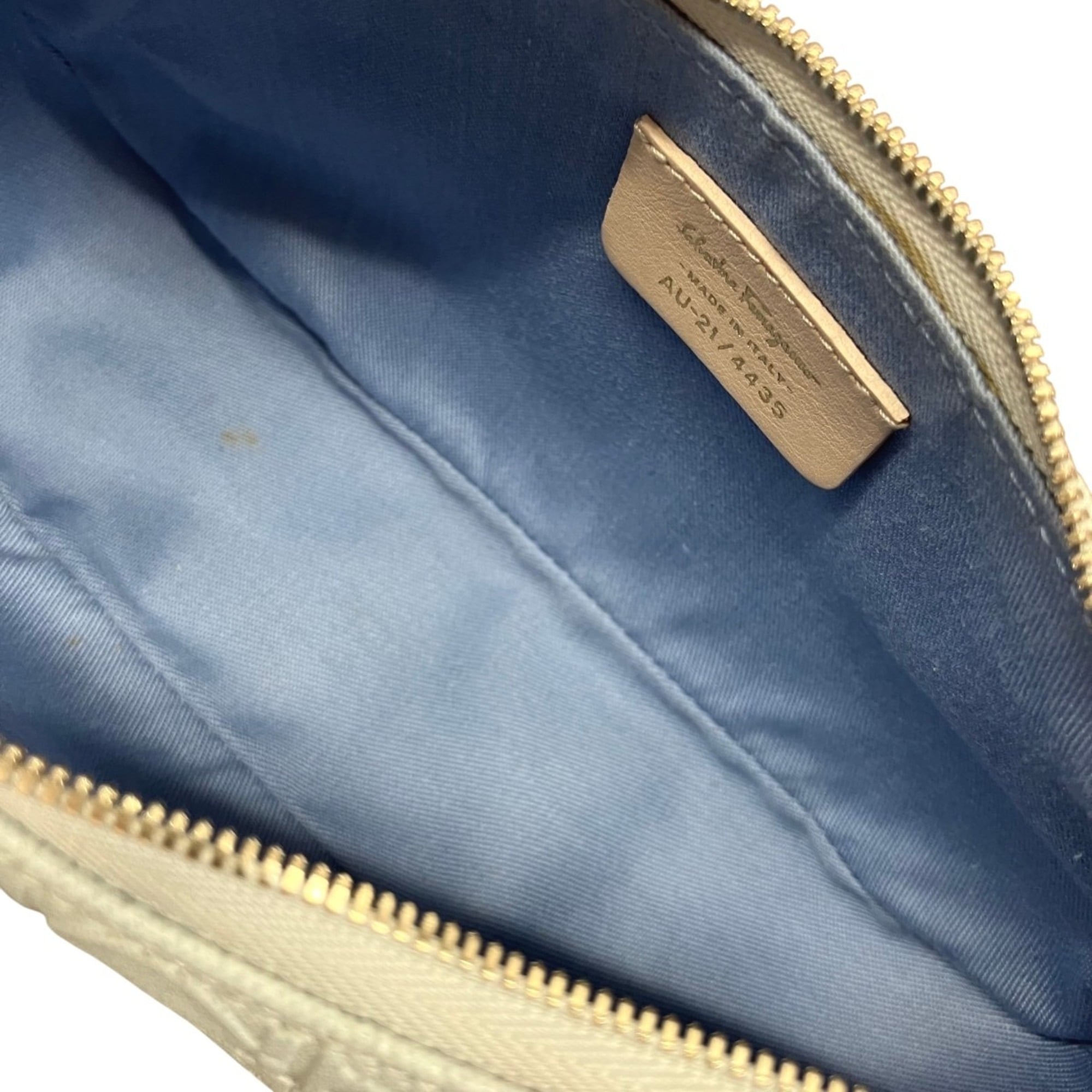 Salvatore Ferragamo Gray Leather Pvc Shoulder Bag (Pre-Owned)