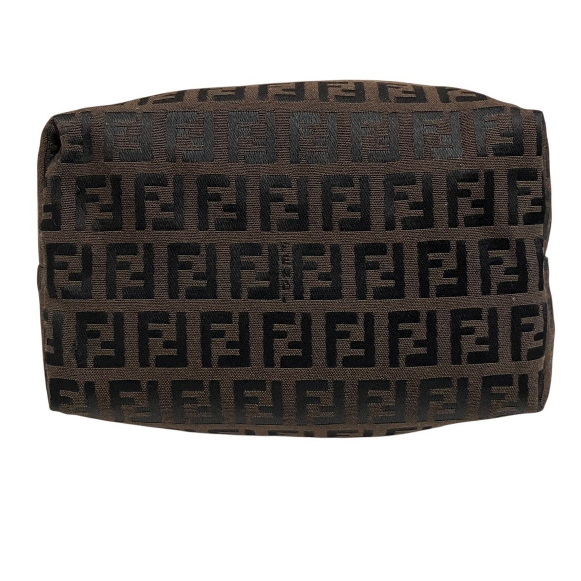 Fendi Zucca Brown Canvas Leather Handbag (Pre-Owned)