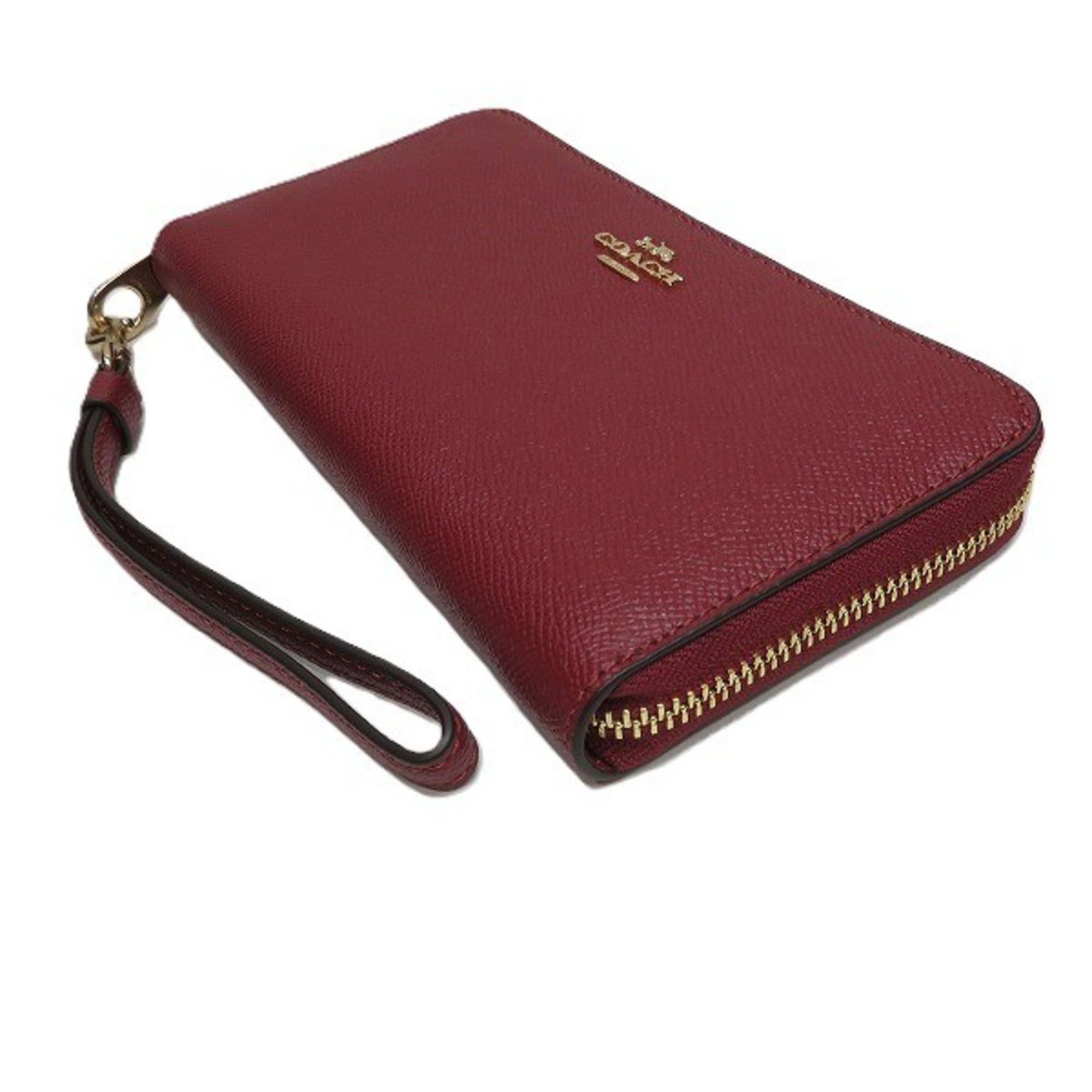 Coach Red Color Leather Long Wallet (Bi-Fold) (Pre-Owned)