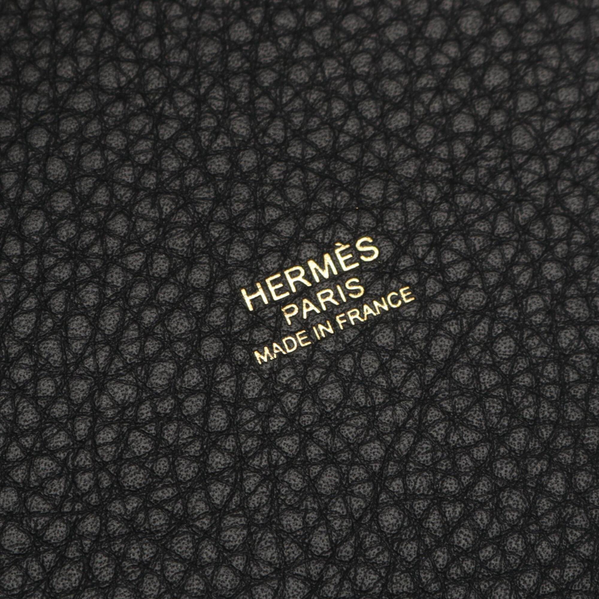 Hermes Black Taurillon Clemence Leather Handbag (Pre-Owned)