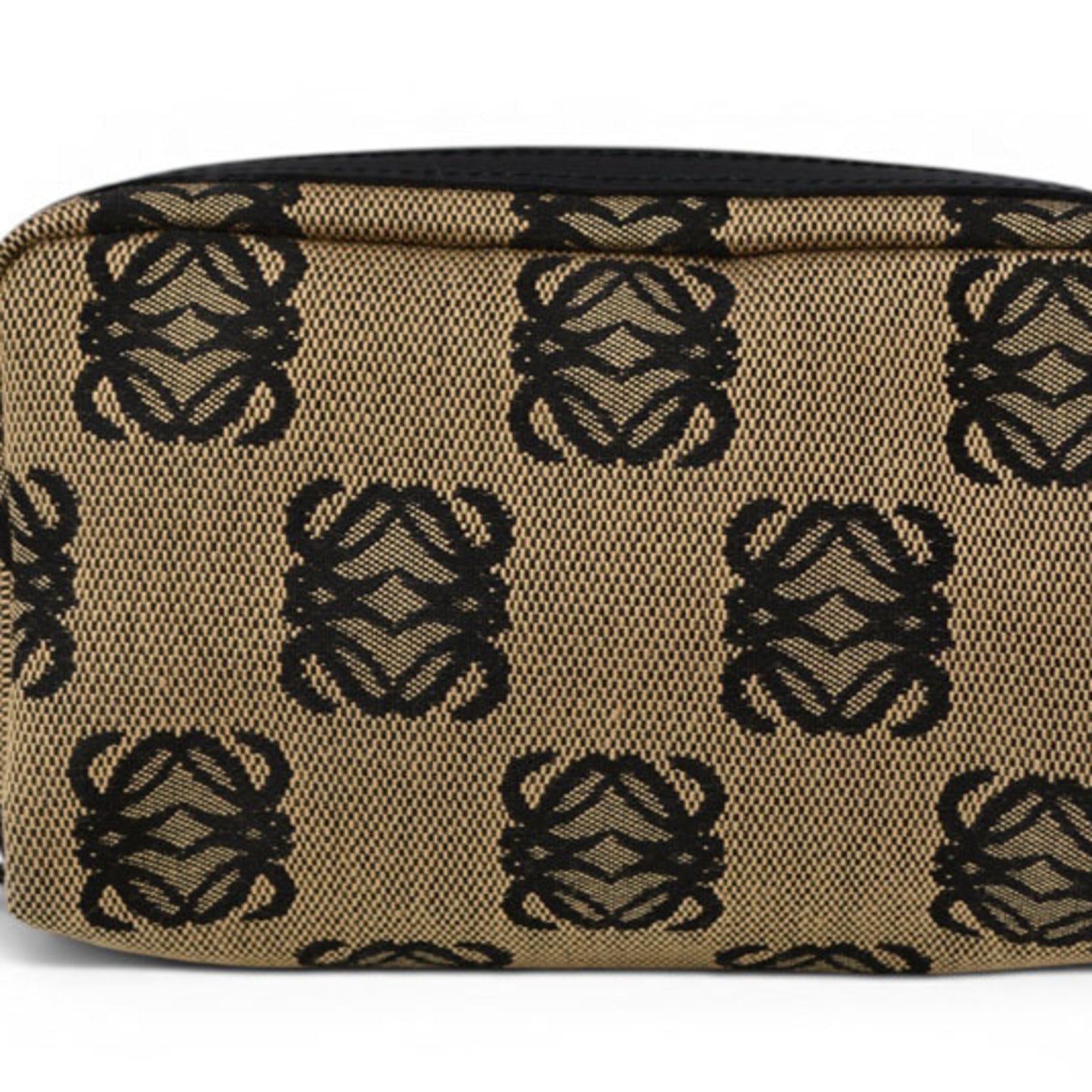 Loewe Beige Black Canvas Pouch (Pre-Owned)