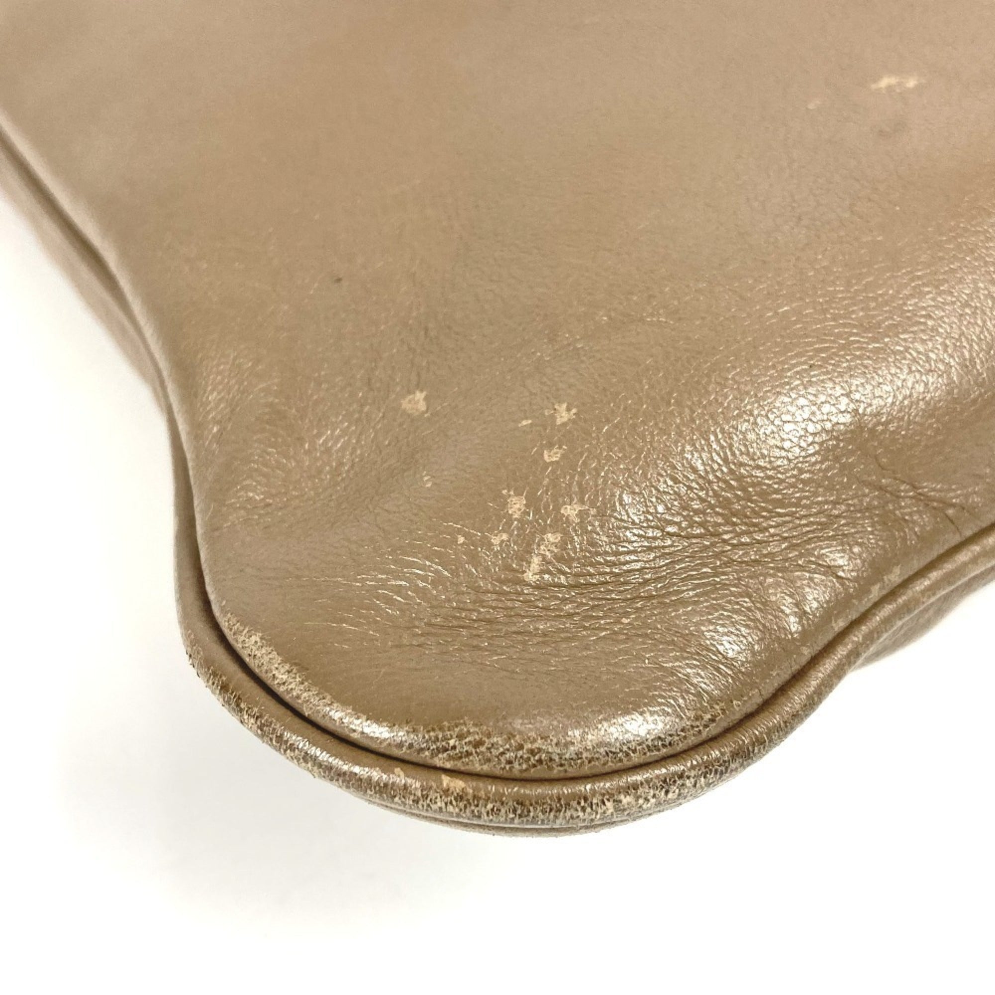 Hermes Etoupe Gray Gray Leather Pochette Shoulder Bag (Pre-Owned)