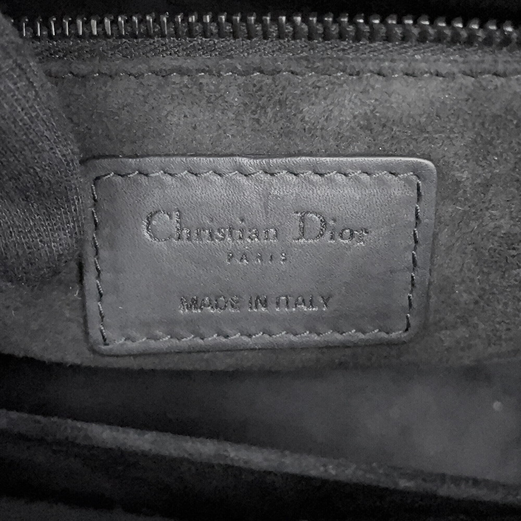 Christian Dior Lady Dior Black Leather Handbag (Pre-Owned)
