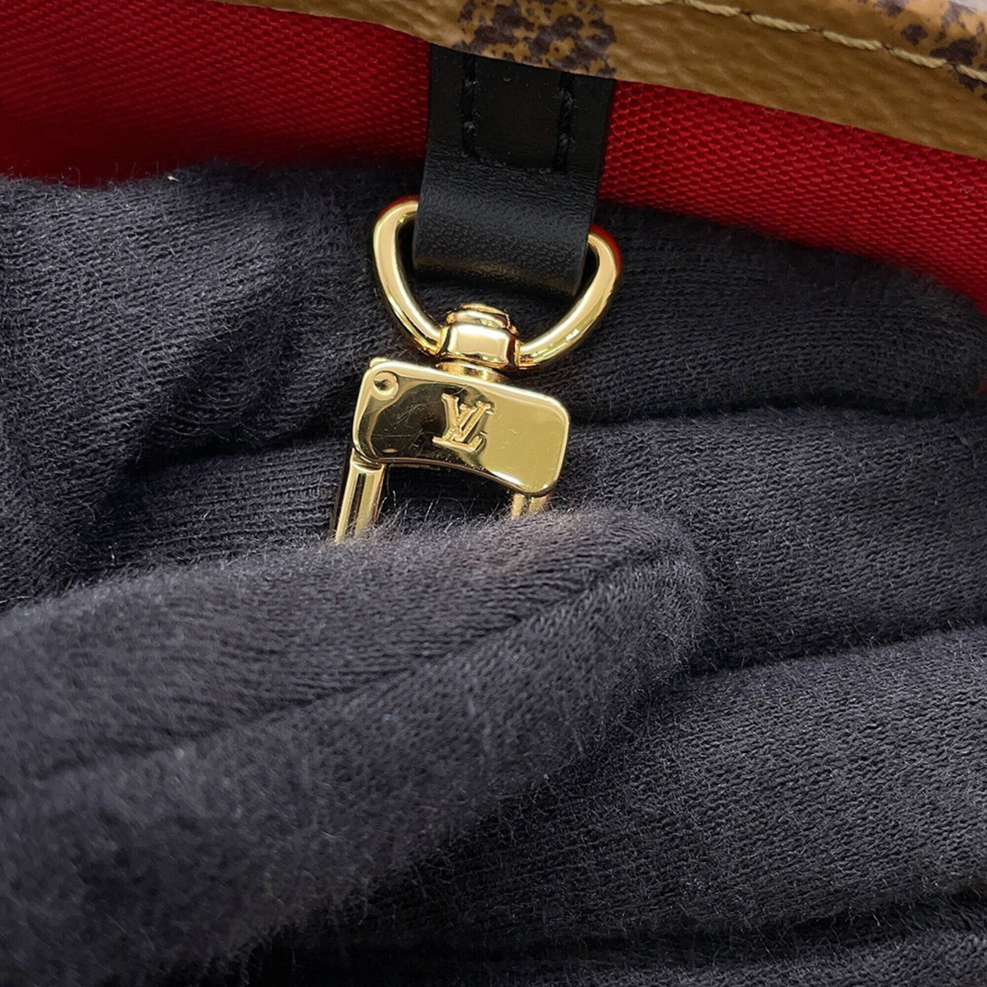 Louis Vuitton Monogram Reverse Red Brown Monogram Reverse Monogram Handbag Tote Bag (Pre-Owned)