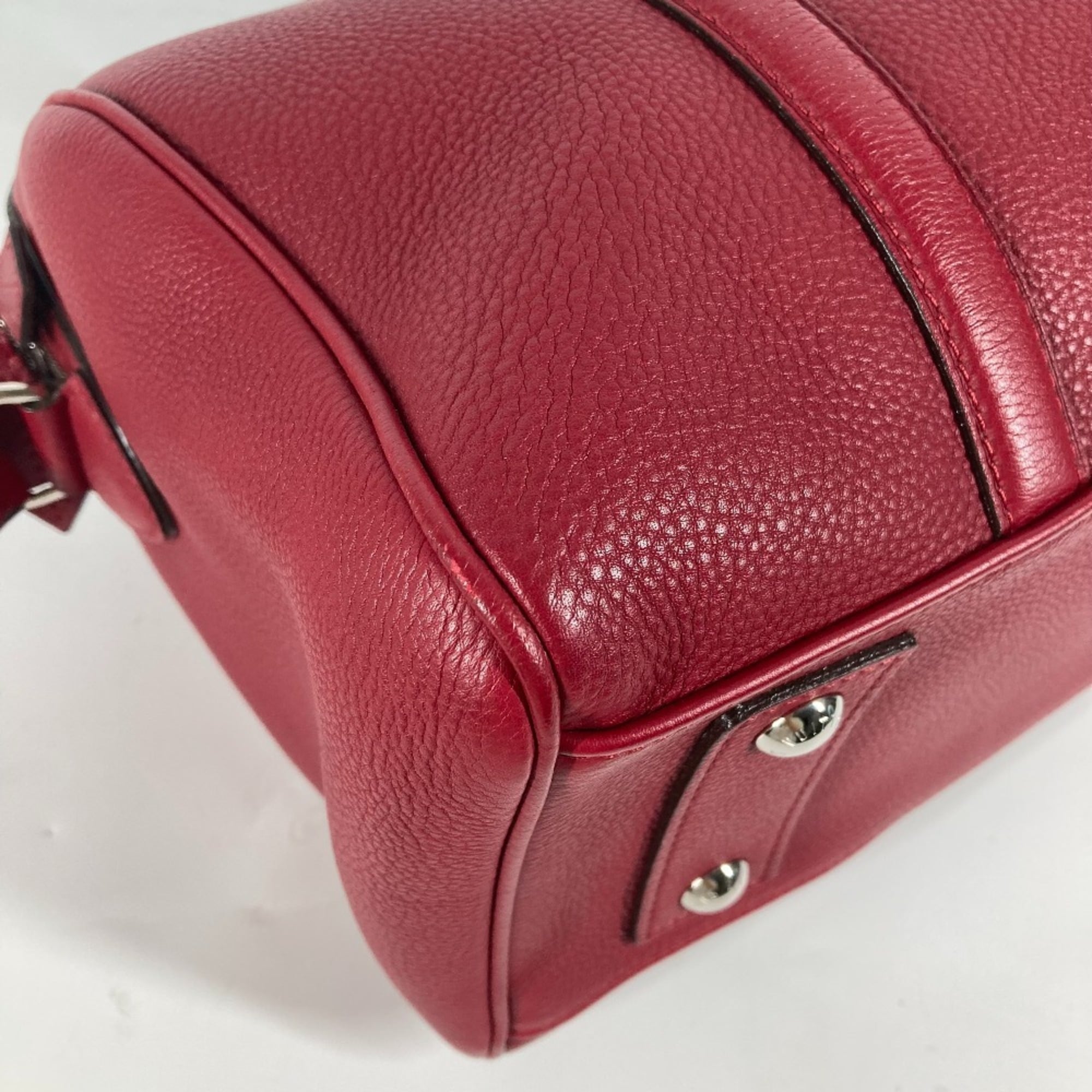 Louis Vuitton Cherry Red Color Veau Cachemire Leather Boston Bag Handbag Shoulder Bag (Pre-Owned)