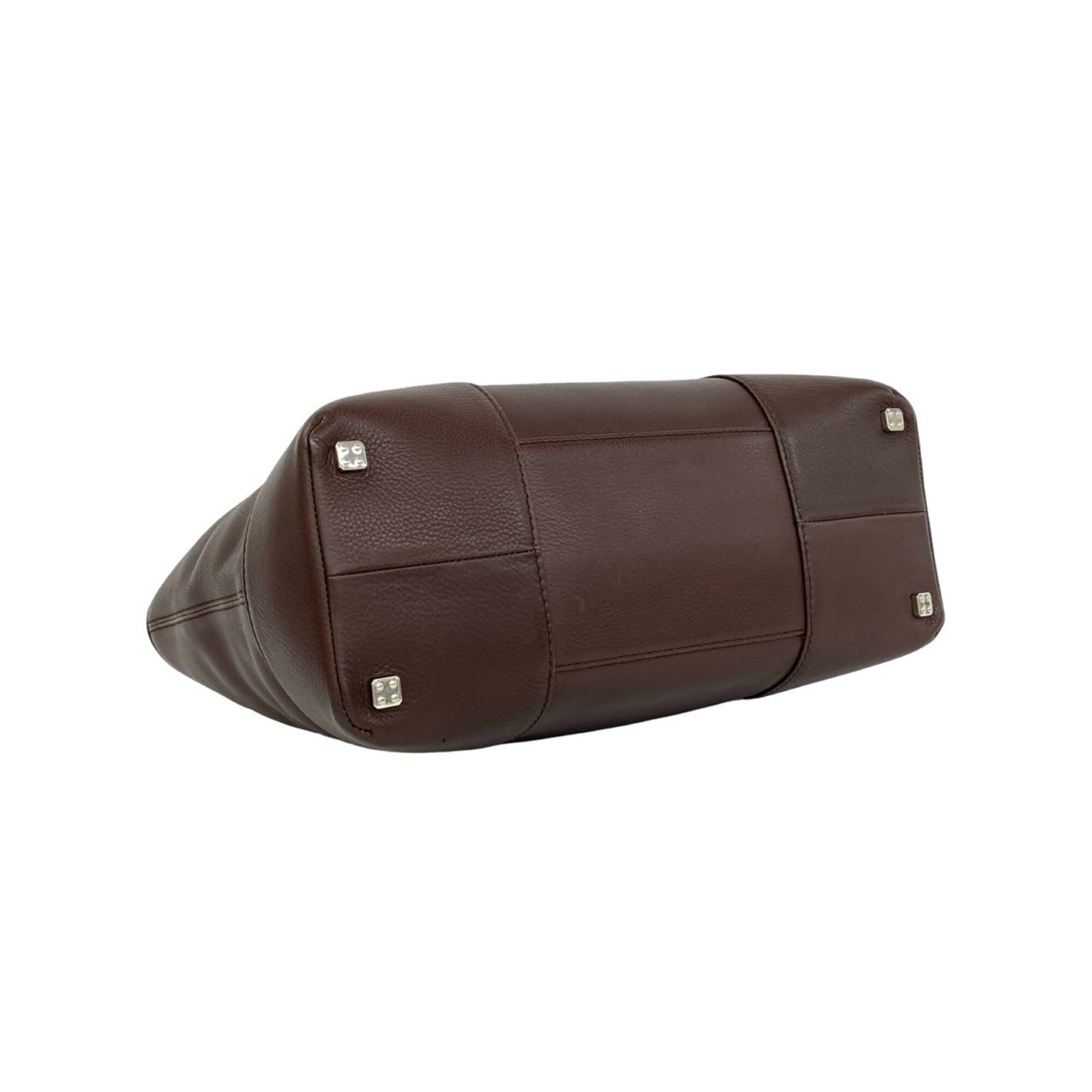 Loewe Brown Leather Boston Bag Handbag Tote Bag (Pre-Owned)