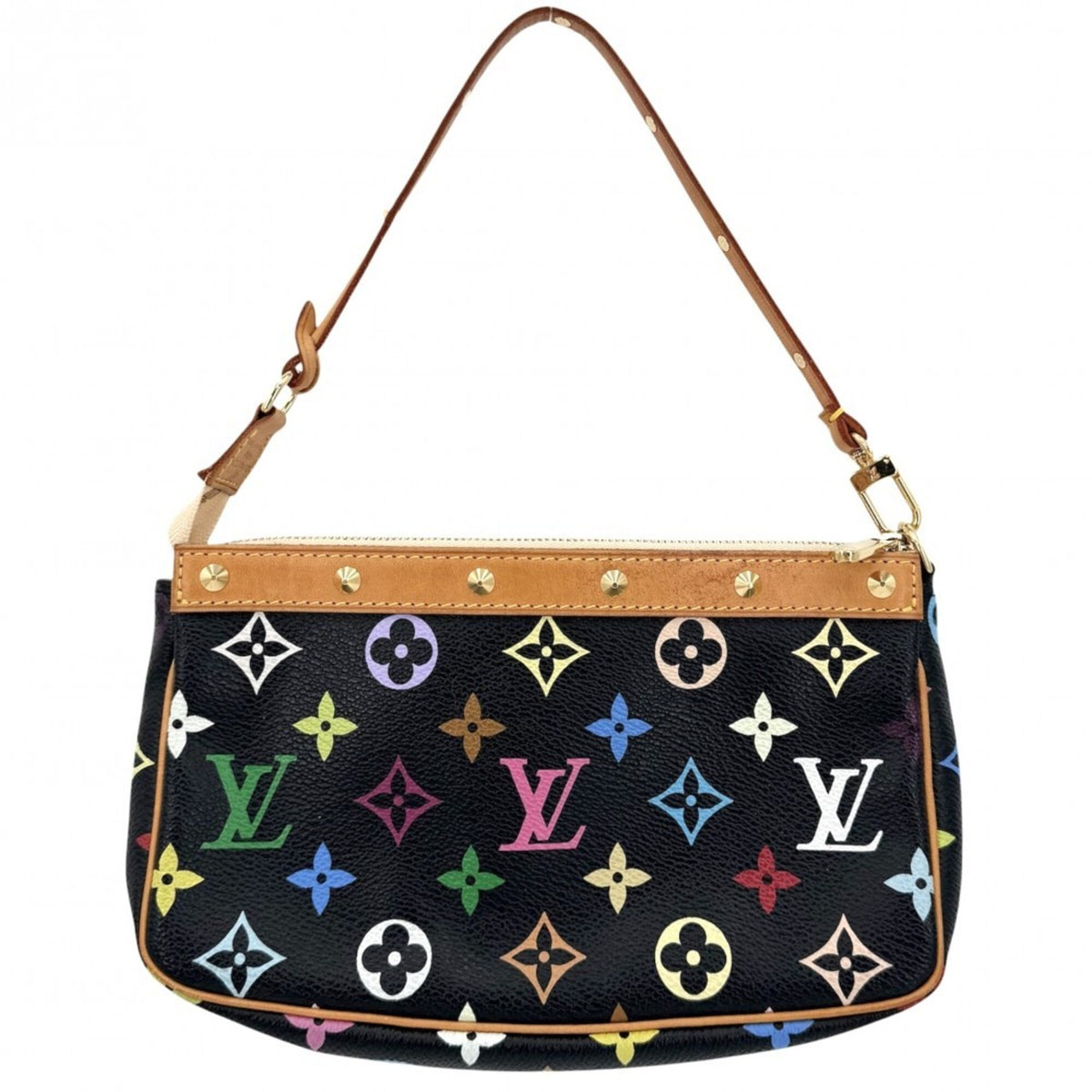 Louis Vuitton Black Multi-Color Noir Monogram Multicolore Handbag Pouch (Pre-Owned)