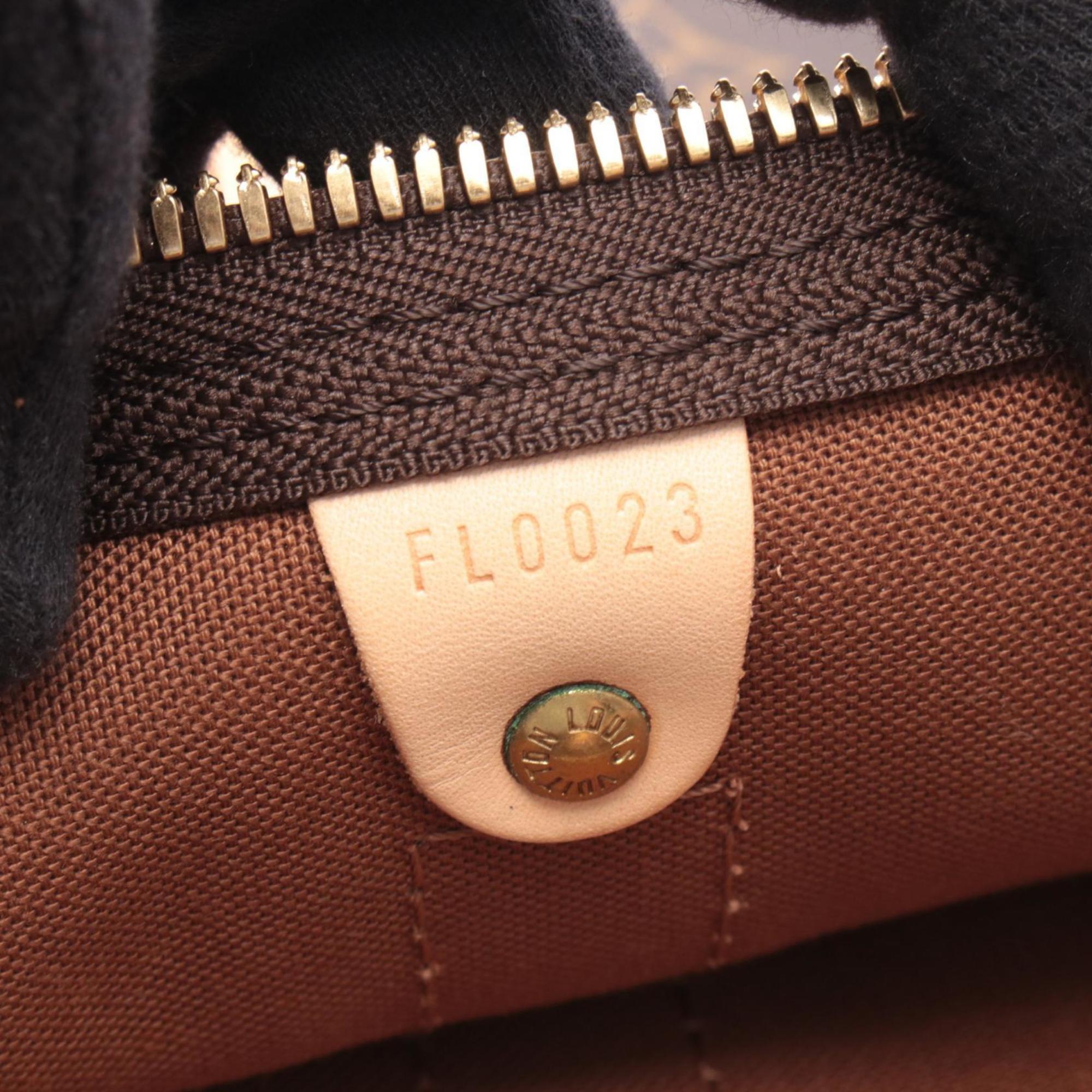 Louis Vuitton Brown Coated Canvas Leather Boston Bag Handbag (Pre-Owned)