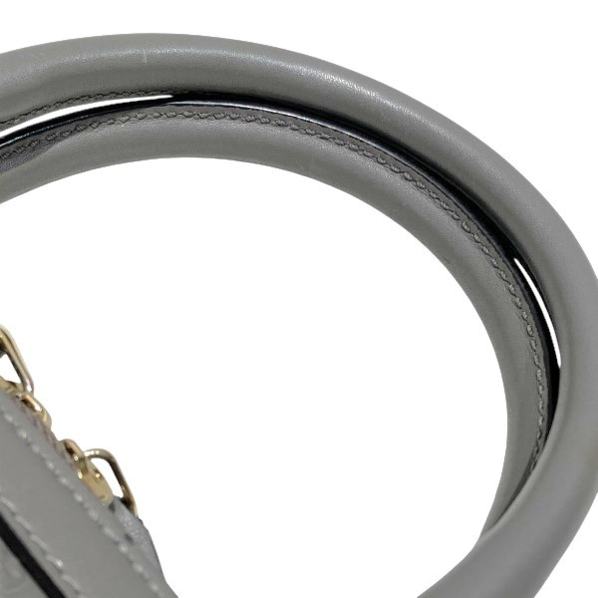 Gucci Gray Leather Handbag Shoulder Bag (Pre-Owned)